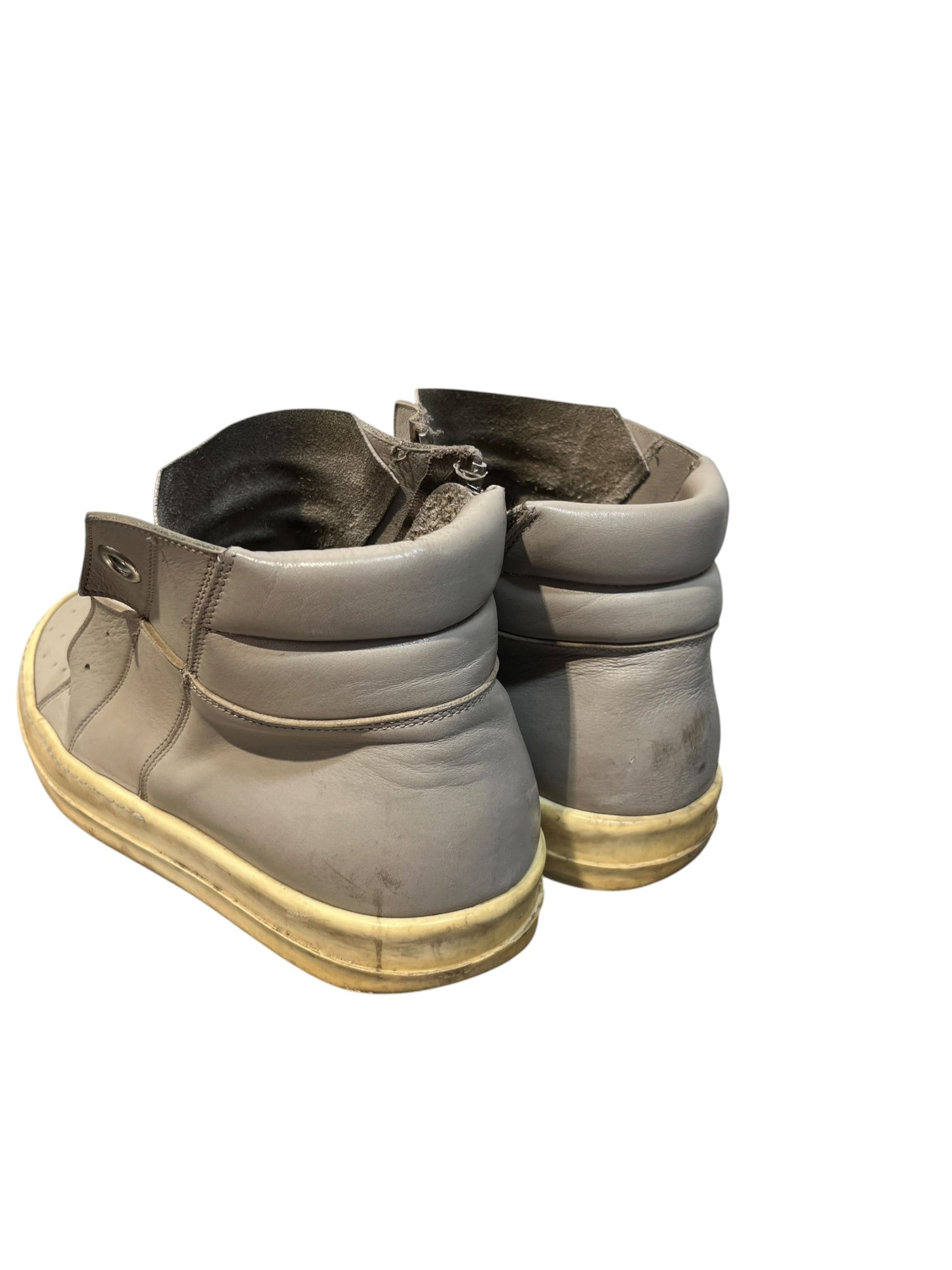 Rick Owens/Hi-Sneakers/EU 42/Leather/BEG/island dunks, mtl zipper view 2
