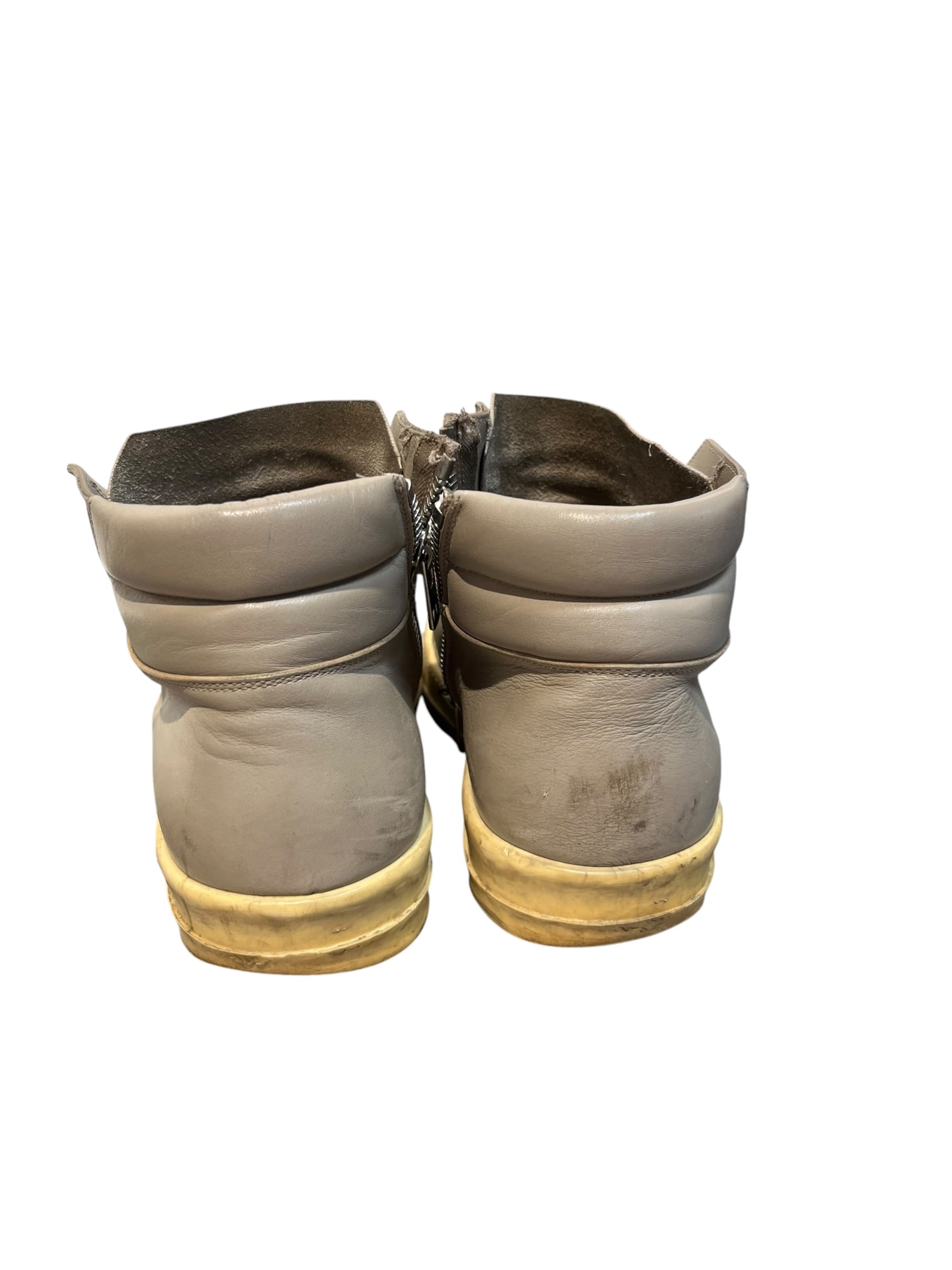 Rick Owens/Hi-Sneakers/EU 42/Leather/BEG/island dunks, mtl zipper view 3