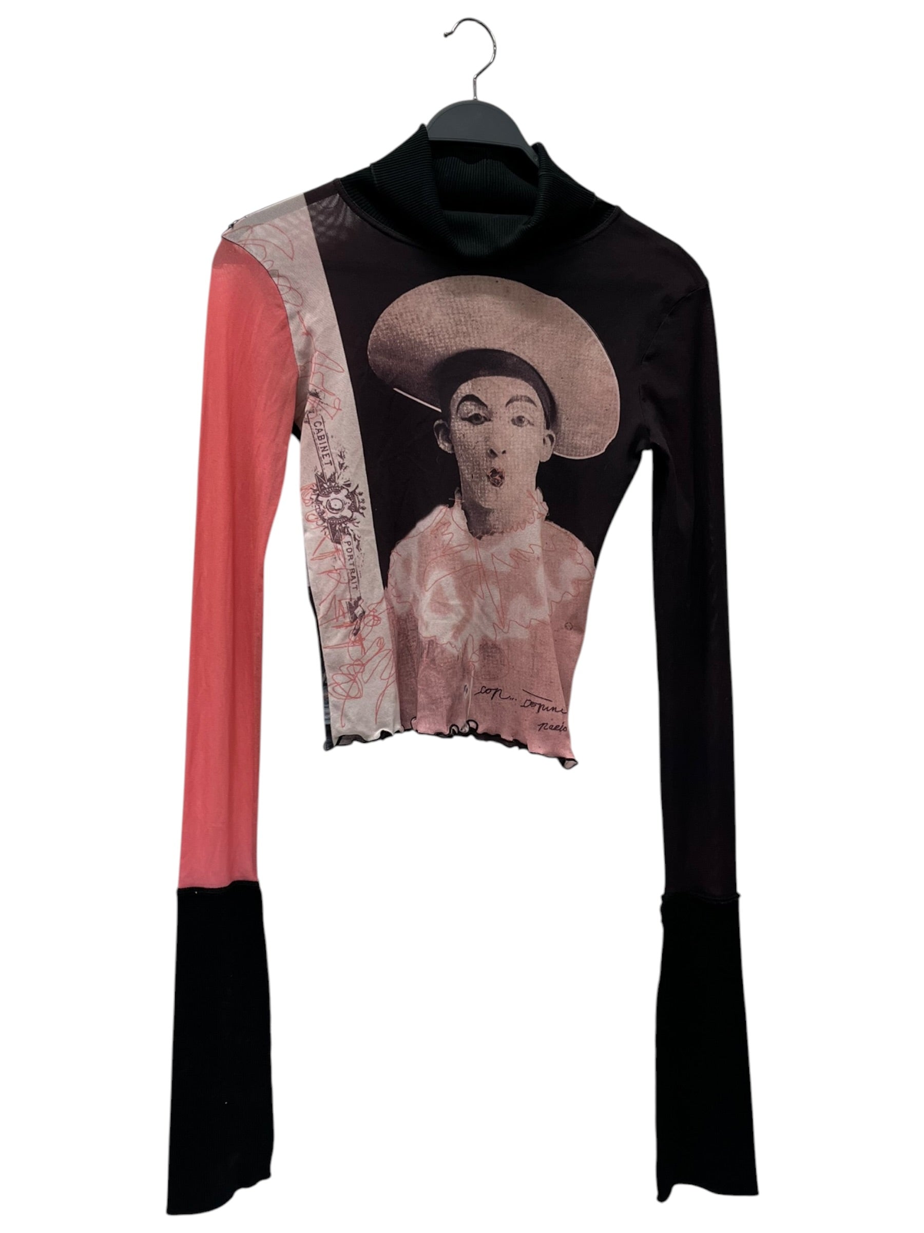 Cop Copine./LS Blouse/S/All Over Print/Cotton/PNK/graphic mesh view 1