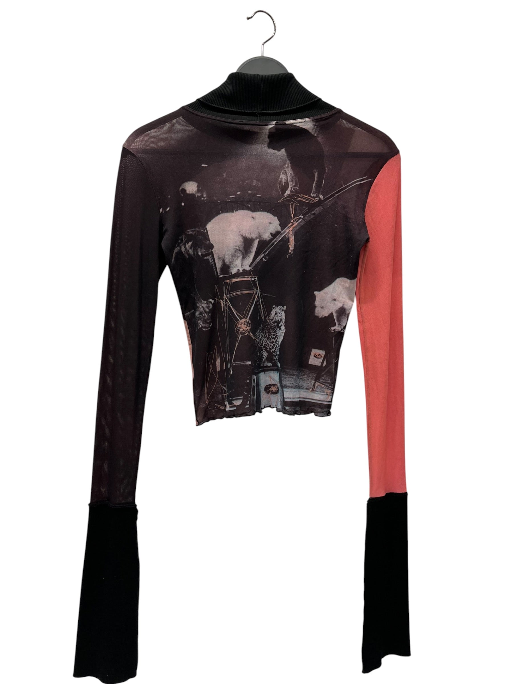Cop Copine./LS Blouse/S/All Over Print/Cotton/PNK/graphic mesh view 2
