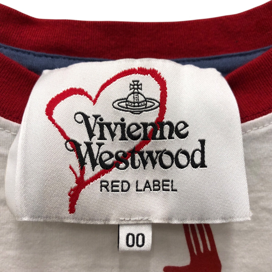 Vivienne Westwood RED LABEL/LS T-Shirt/00/Cotton/WHT/Red/White/Blue w/ Star Sleeves view 3