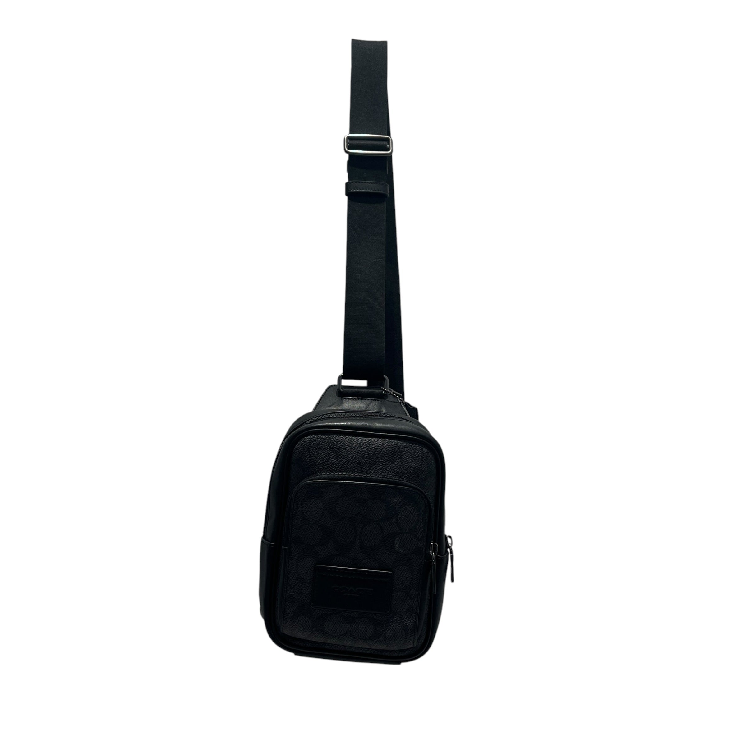 COACH/Cross Body Bag/All Over Print/Leather/BLK/racer sling view 2