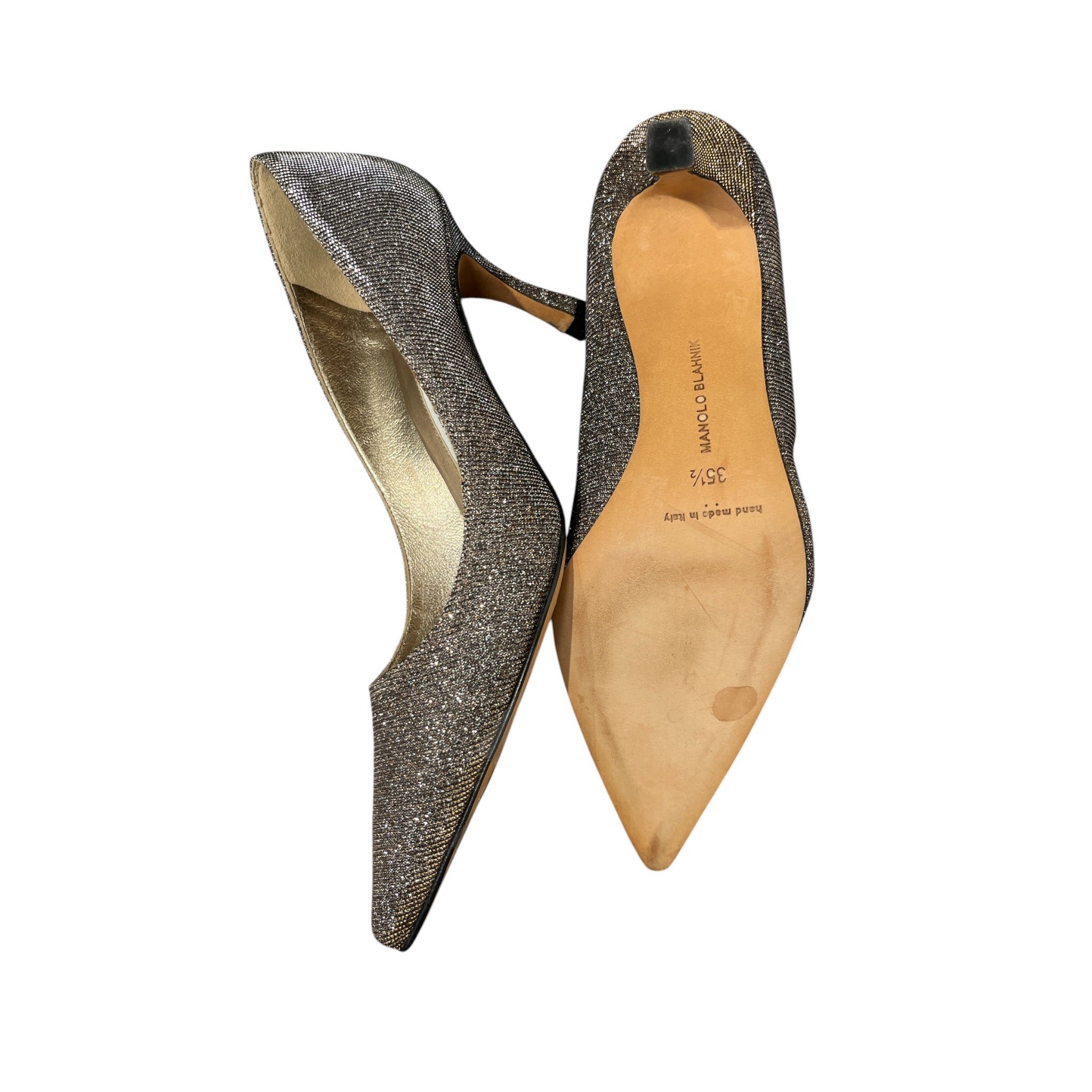 MANOLO BLAHNIK/Heels/EU 35.5/Glitter/SLV/GOLD view 3