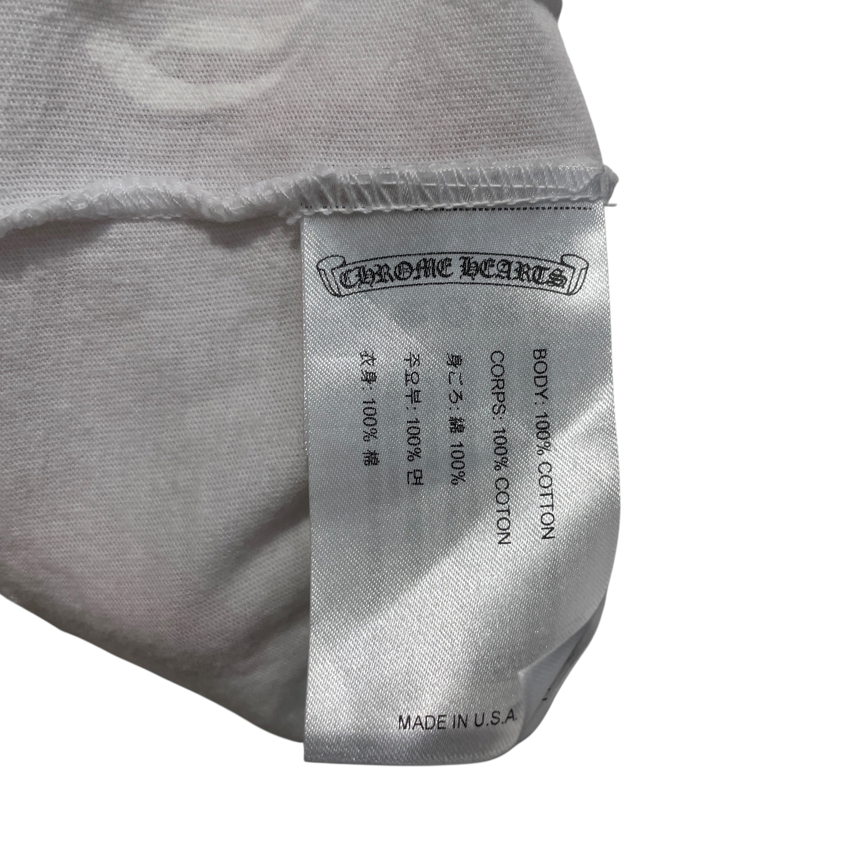 CHROME HEARTS/T-Shirt/L/Cotton/WHT/All Over Print/ view 4