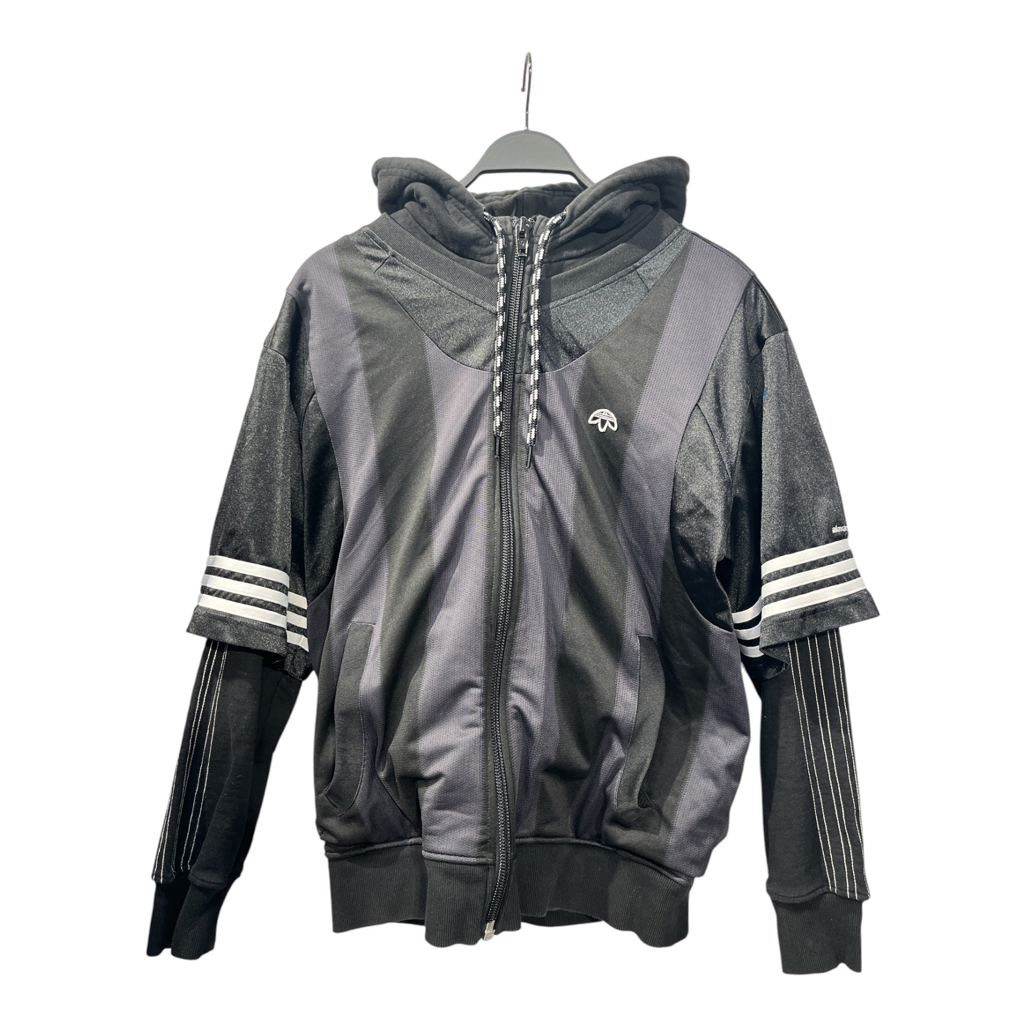 adidas/Alexander Wang/Zip Up Hoodie/M/Cotton/BLK/LS UNDER SS view 1
