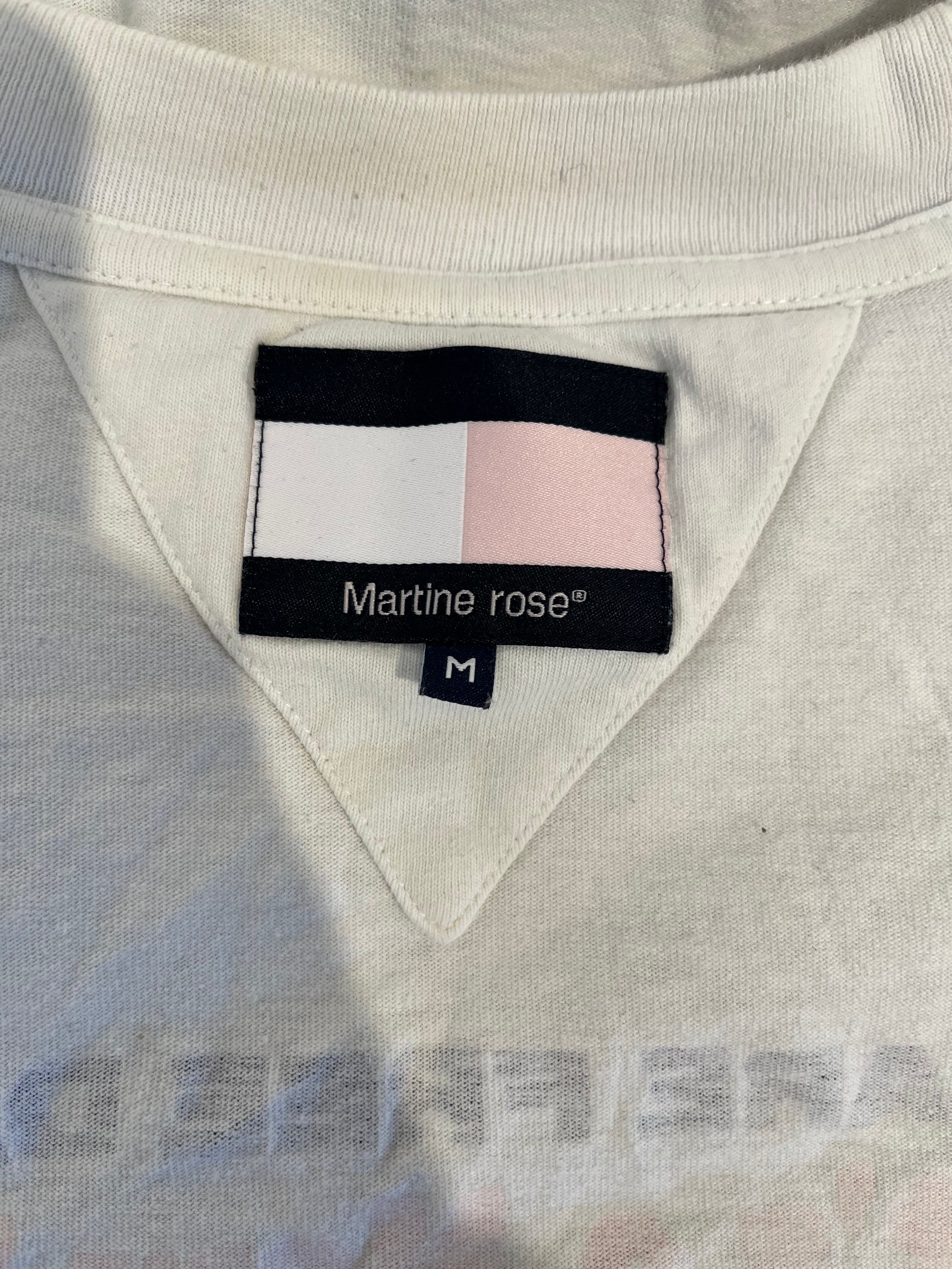 MARTINE ROSE/TOMMY HILFIGER/T-Shirt/M/Cotton/WHT/navy font martine rose view 3
