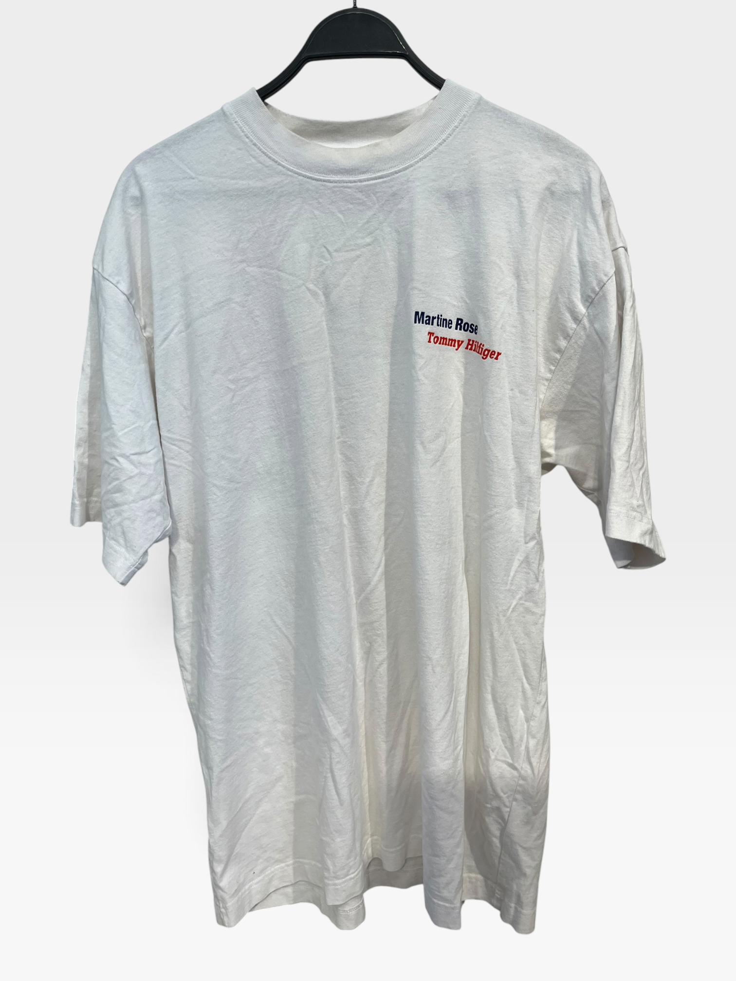MARTINE ROSE/TOMMY HILFIGER/T-Shirt/M/Cotton/WHT/navy font martine rose view 1