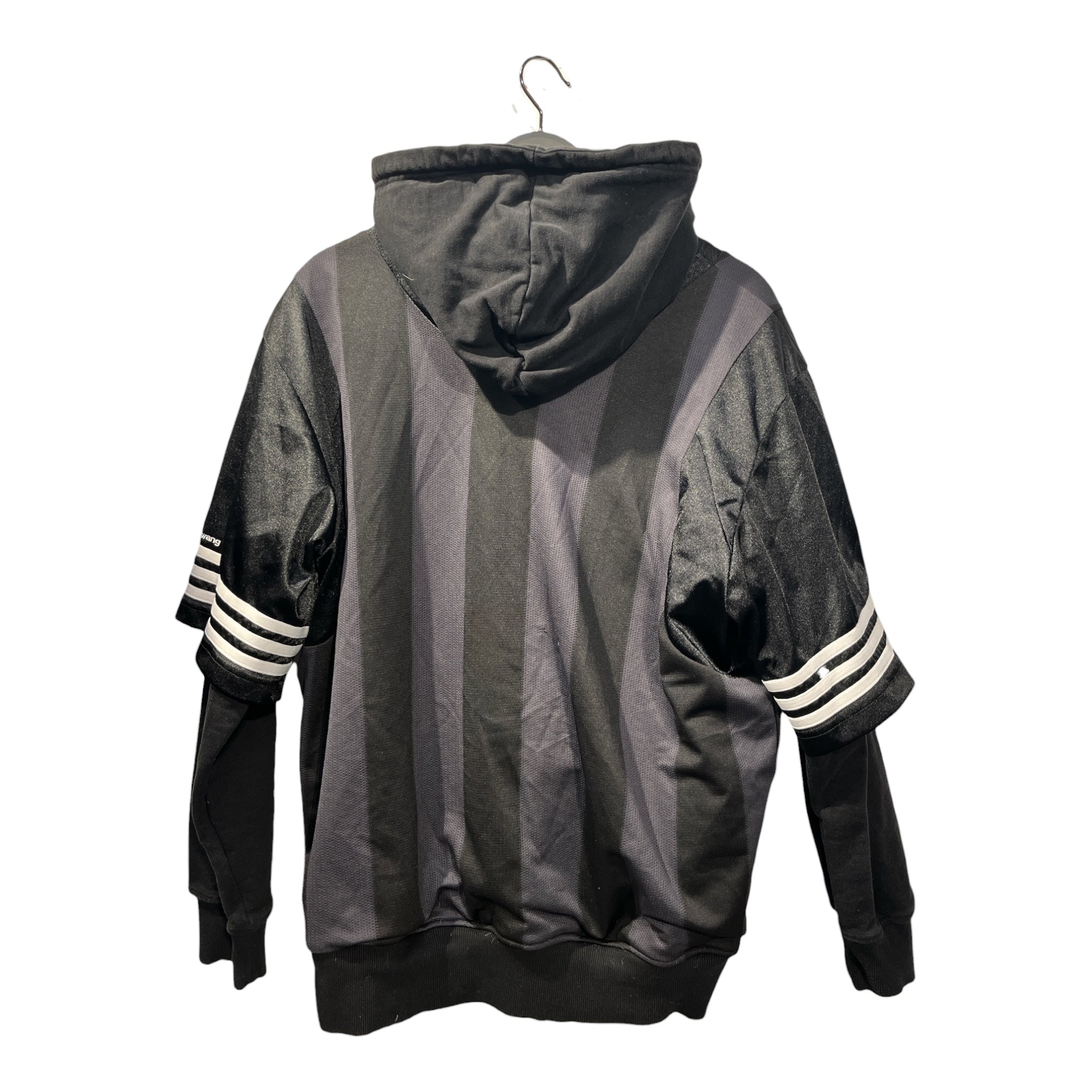 adidas/Alexander Wang/Zip Up Hoodie/M/Cotton/BLK/LS UNDER SS view 2