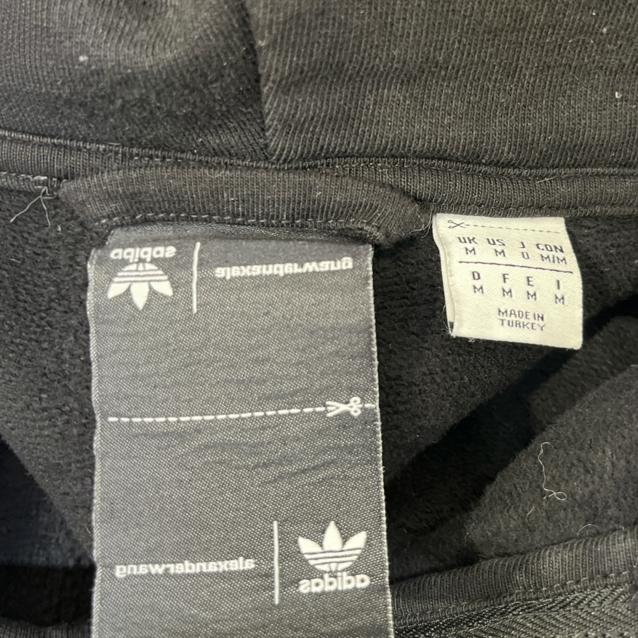 adidas/Alexander Wang/Zip Up Hoodie/M/Cotton/BLK/LS UNDER SS view 3