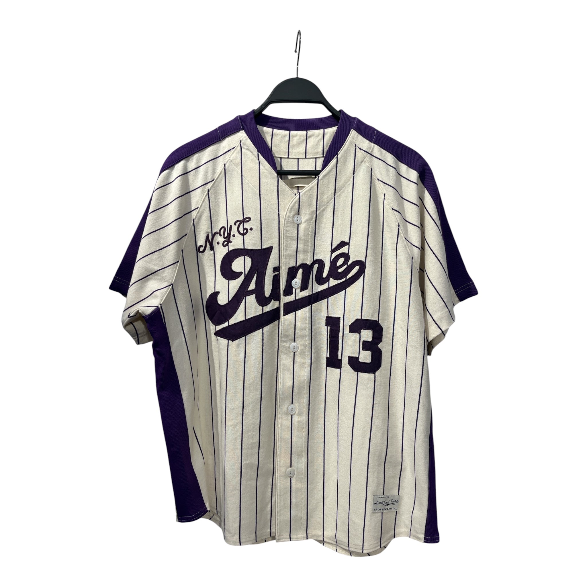 AIME LEON DORE/SS Shirt/M/Cotton/WHT/Stripe/Jersey view 1