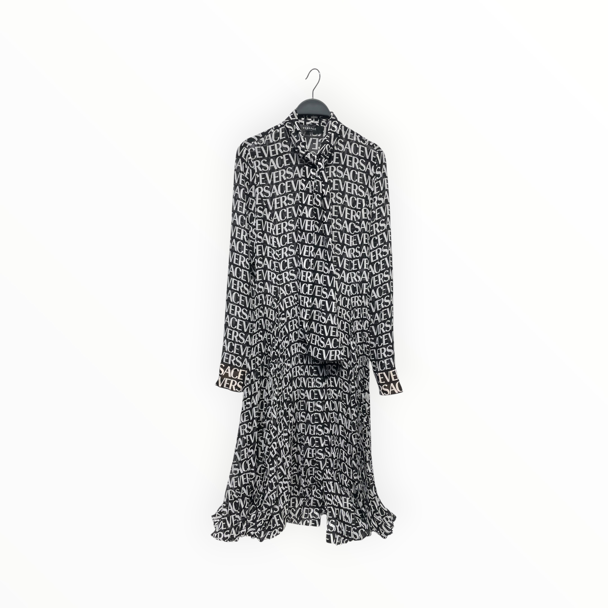 VERSACE/LS Dress/All Over Print/BLK/WORDS PRINTED ALL OVER view 1