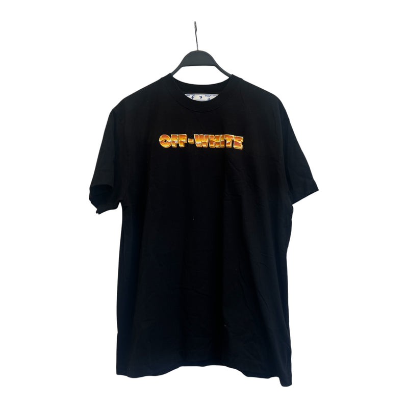 OFF-WHITE/T-Shirt/XS/Cotton/BLK/Seasonal Gold Logo Tee
