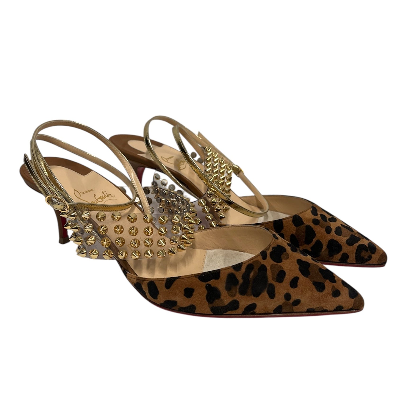Christian Louboutin/Heels/US 8.5/Leopard/Suede/BRW/ view 1