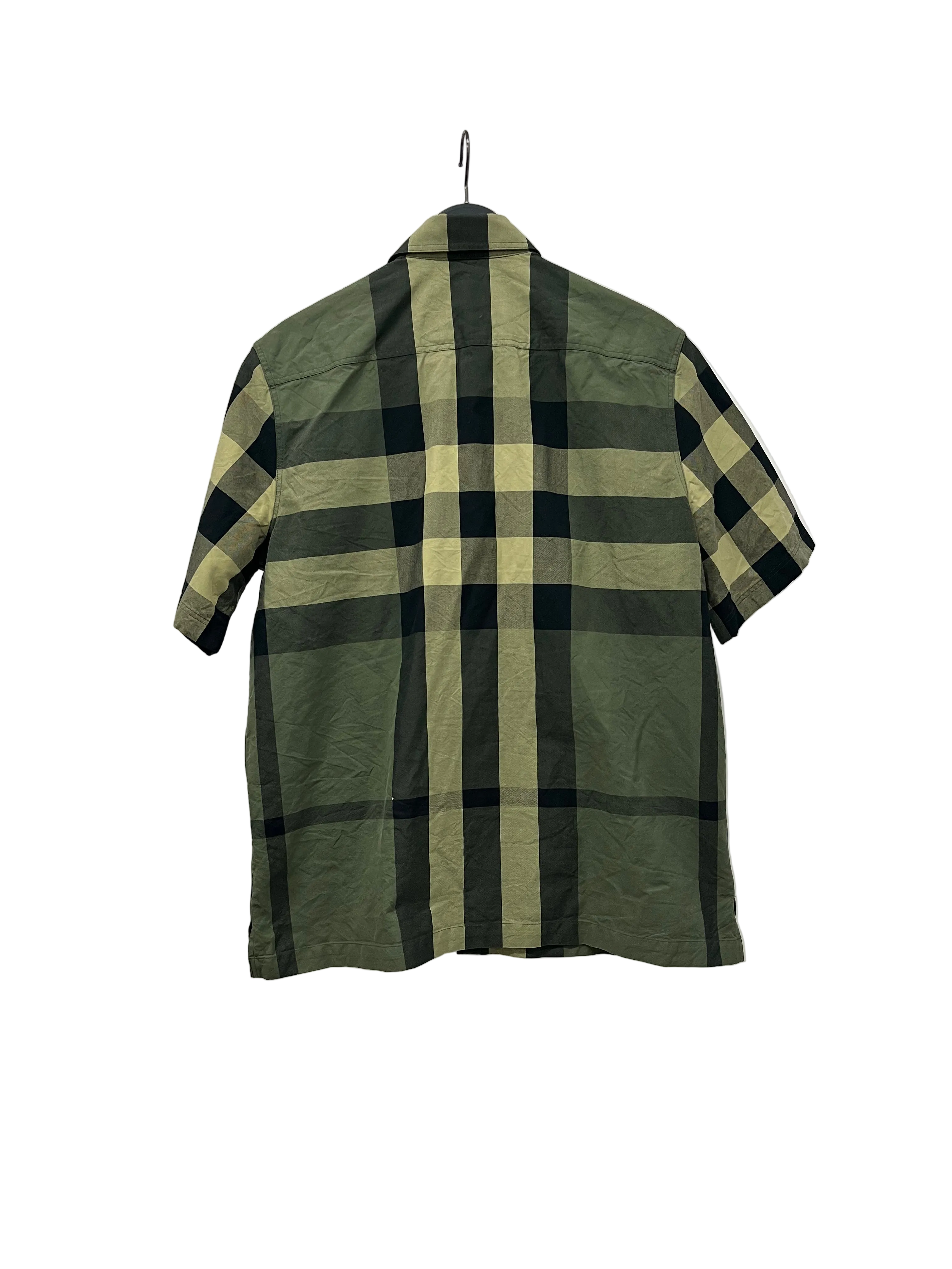 BURBERRY LONDON/SS Shirt/M/Cotton/GRN/Open Coller/Plaid/EXPLODED CHECKER PANEL view 2