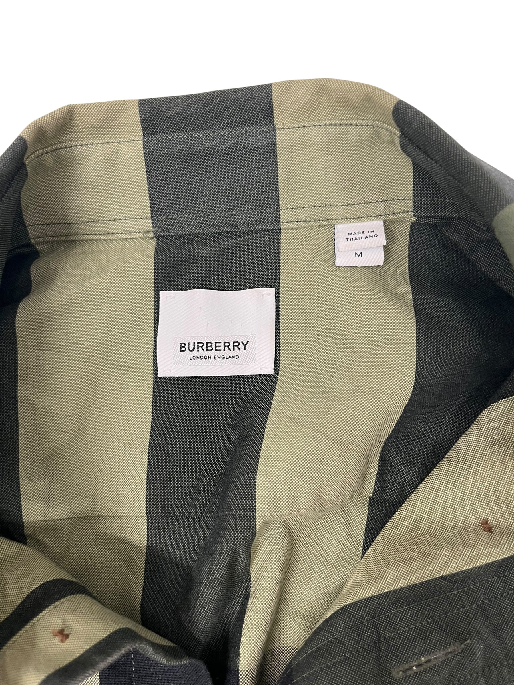 BURBERRY LONDON/SS Shirt/M/Cotton/GRN/Open Coller/Plaid/EXPLODED CHECKER PANEL view 3