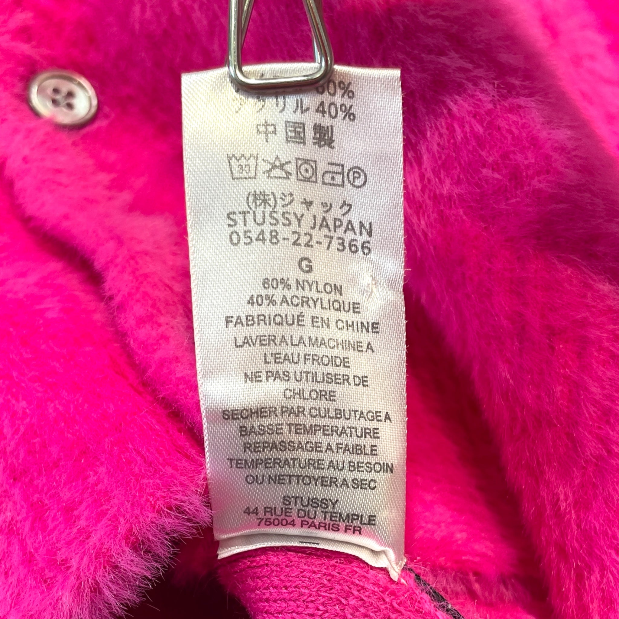 STUSSY/Cardigan/L/Fake Fur/PNK/ view 5