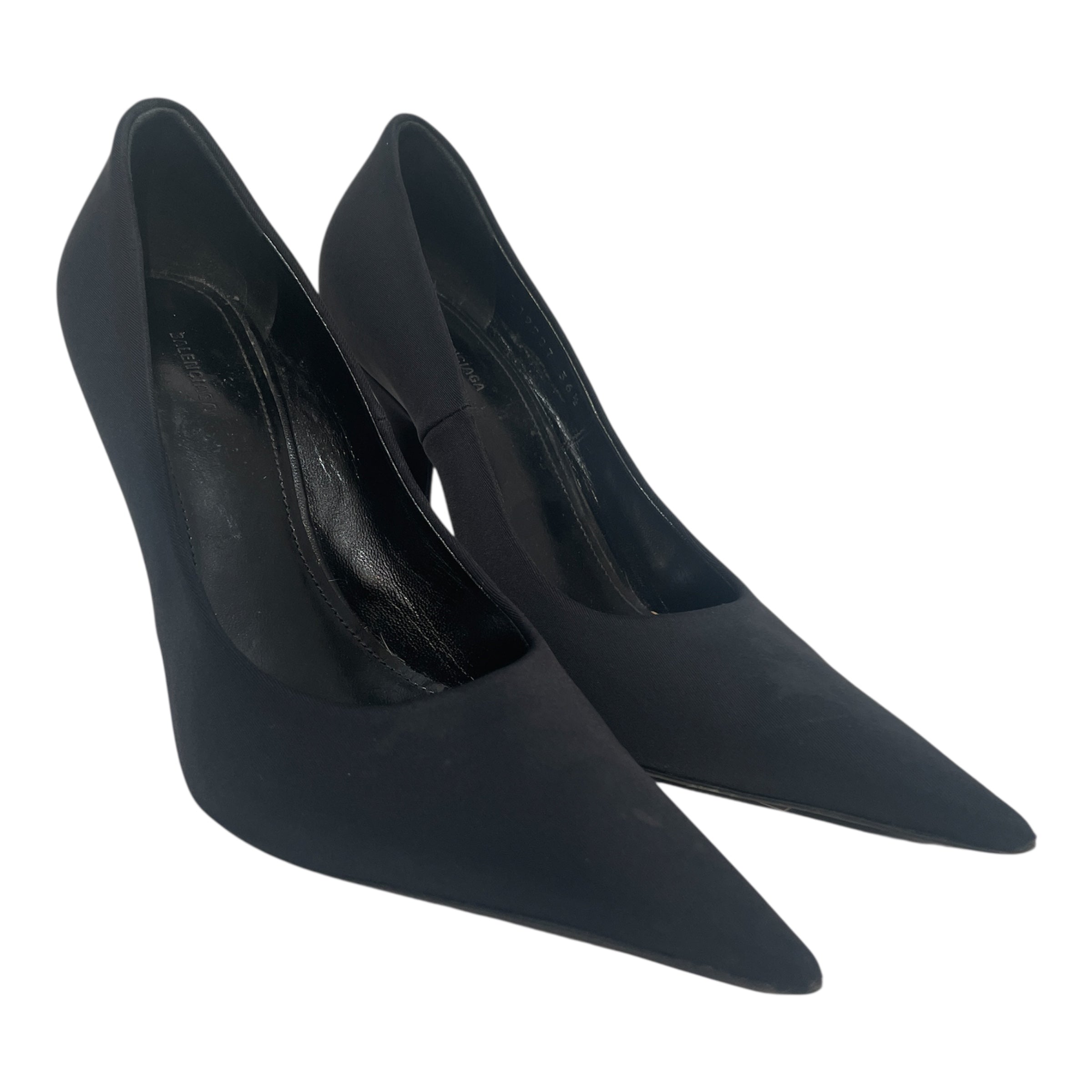 BALENCIAGA/Heels/EU 36.5/Nylon/BLK/Pointed-Toe/Knife Pump Heels view 1