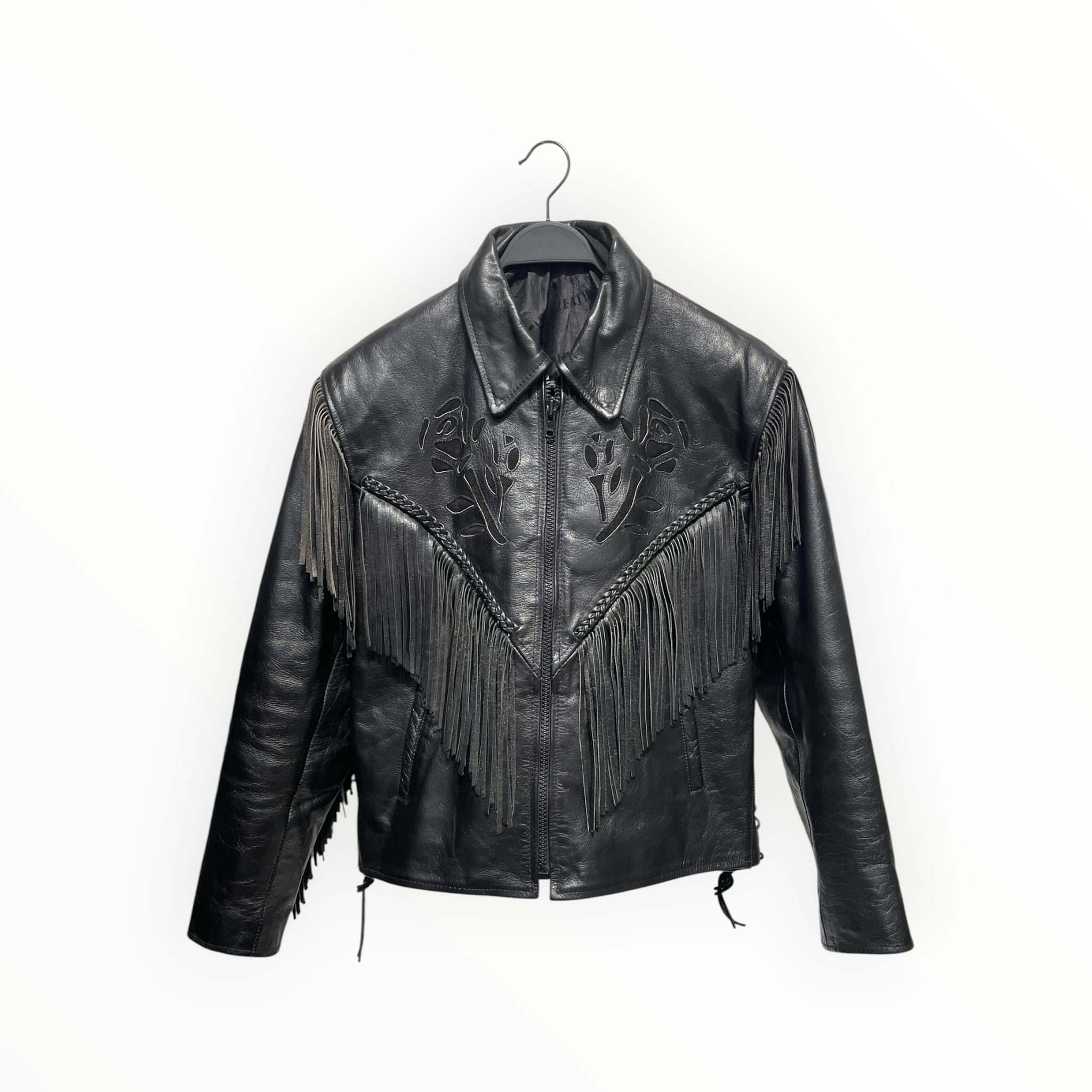 BARNEYS LEATHER/Leather Jkt/Leather/BLK/FRINGE ON BACK view 1