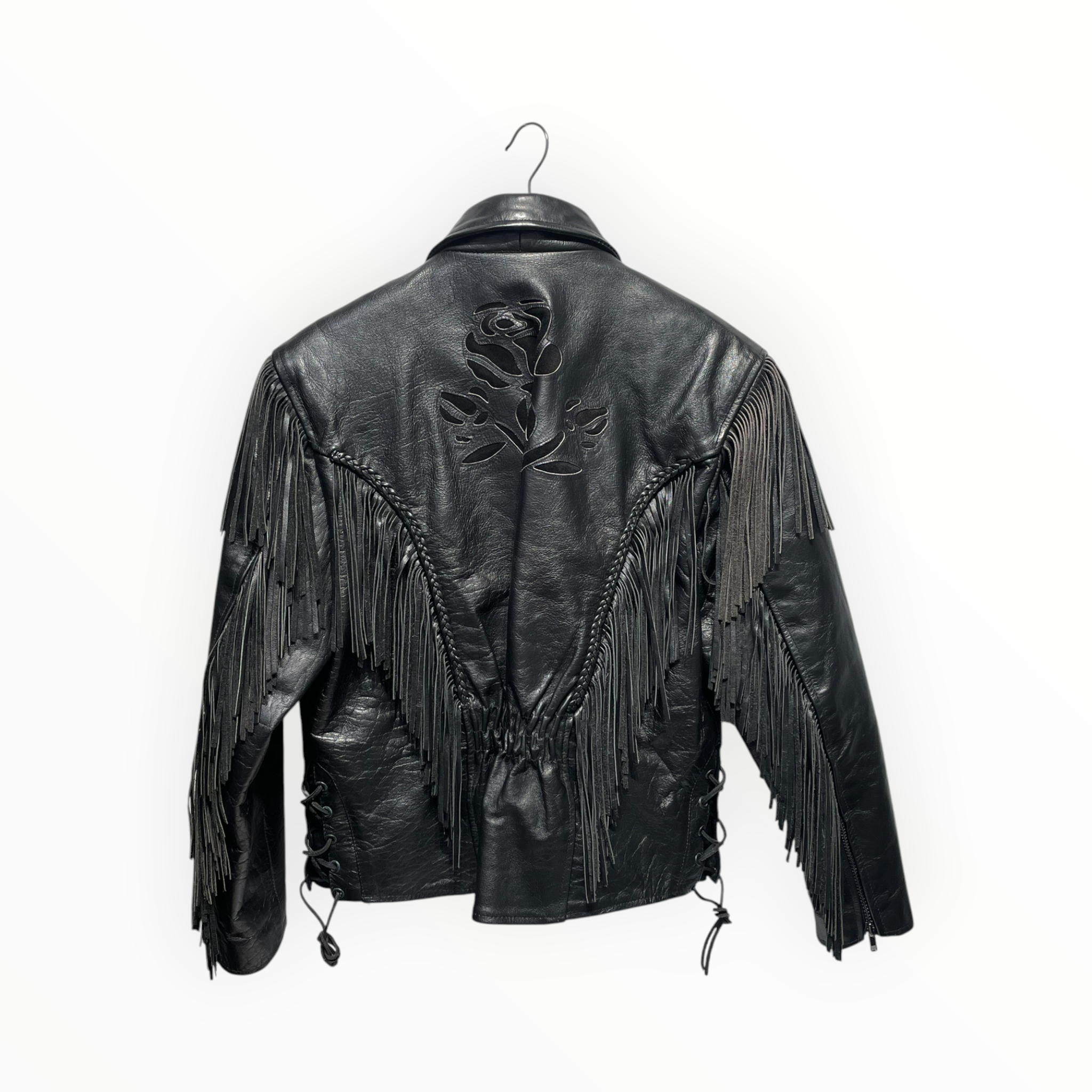 BARNEYS LEATHER/Leather Jkt/Leather/BLK/FRINGE ON BACK view 2