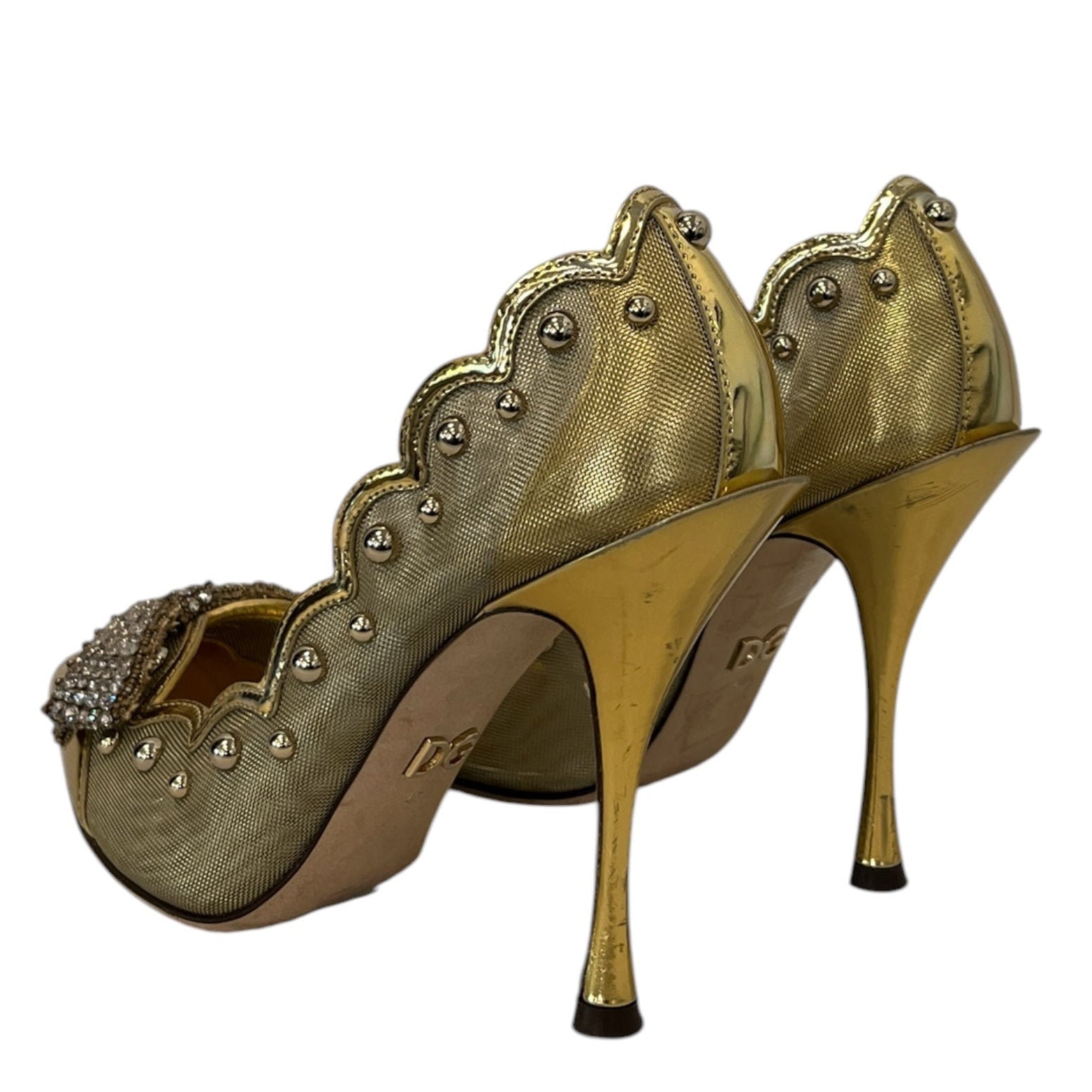 DOLCE&GABBANA/Heels/EU 37/GLD/RHINESTONEBOWS view 2