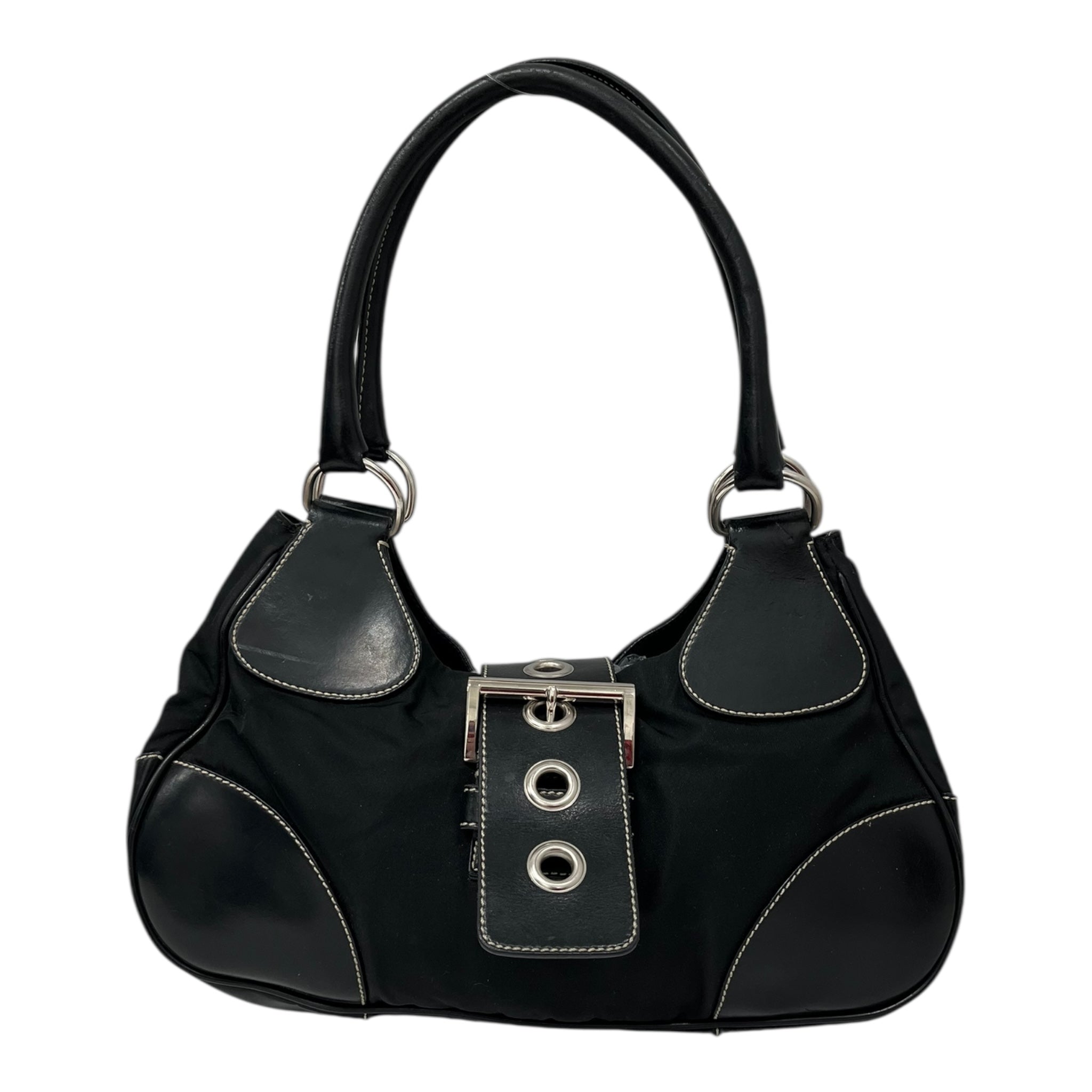 PRADA/Hand Bag/M/Nylon/BLK/moon bag view 1