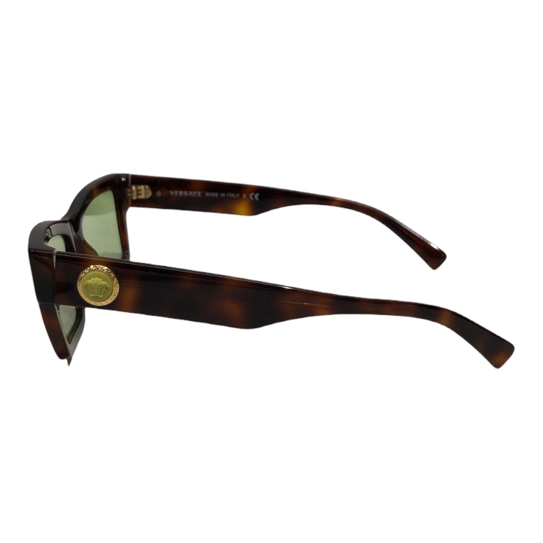 VERSACE/Sunglasses/Tortoiseshell Pattern/BRW/green lens cat eye view 2