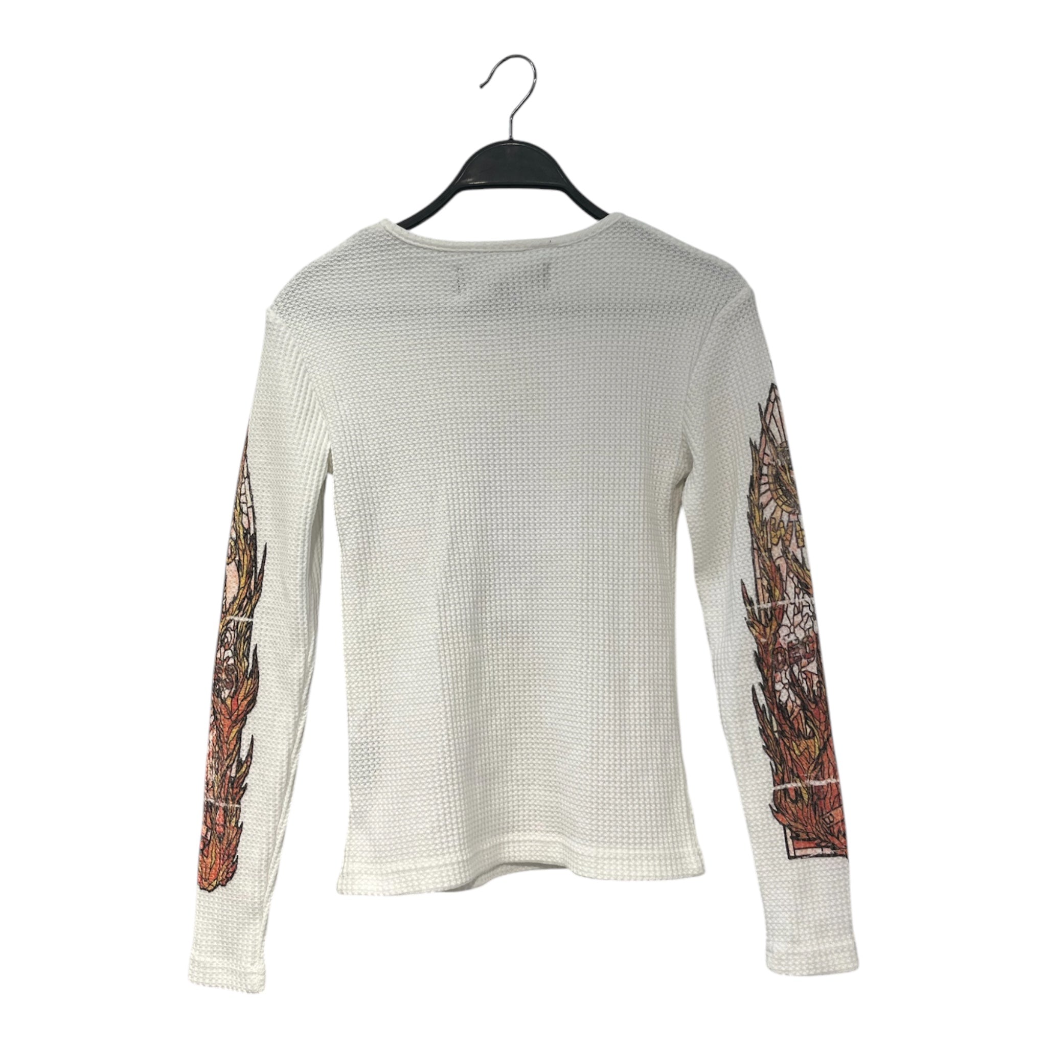 WHO DECIDES WAR/LS T-Shirt/S/Cotton/WHT/faded glass thermal view 2