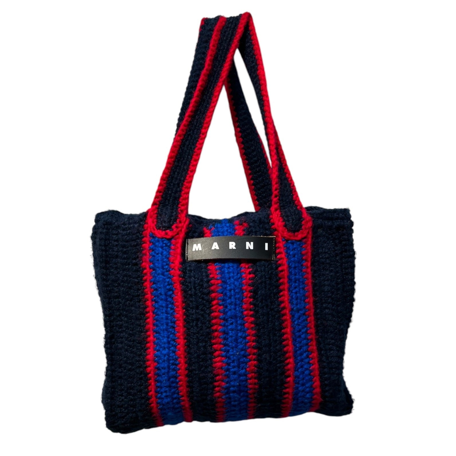 MARNI/Tote Bag/Stripe/Wool/NVY/ view 1