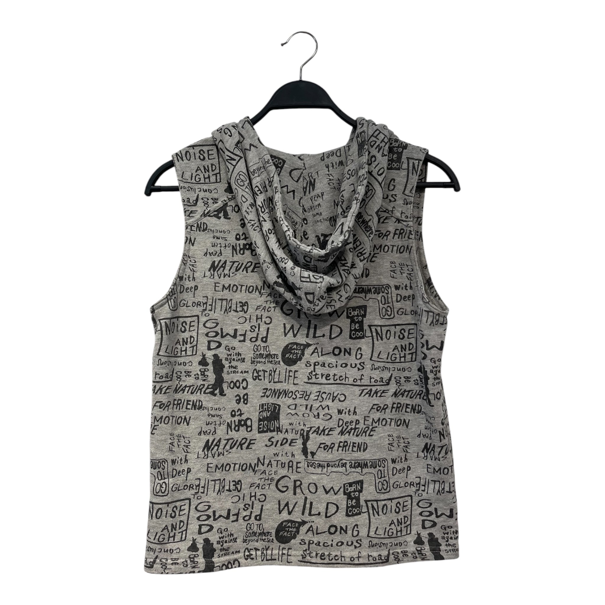PPFM/Zip Up Hoodie/M/All Over Print/Cotton/GRY/SL TEXT ALL OVER HOODIE view 2