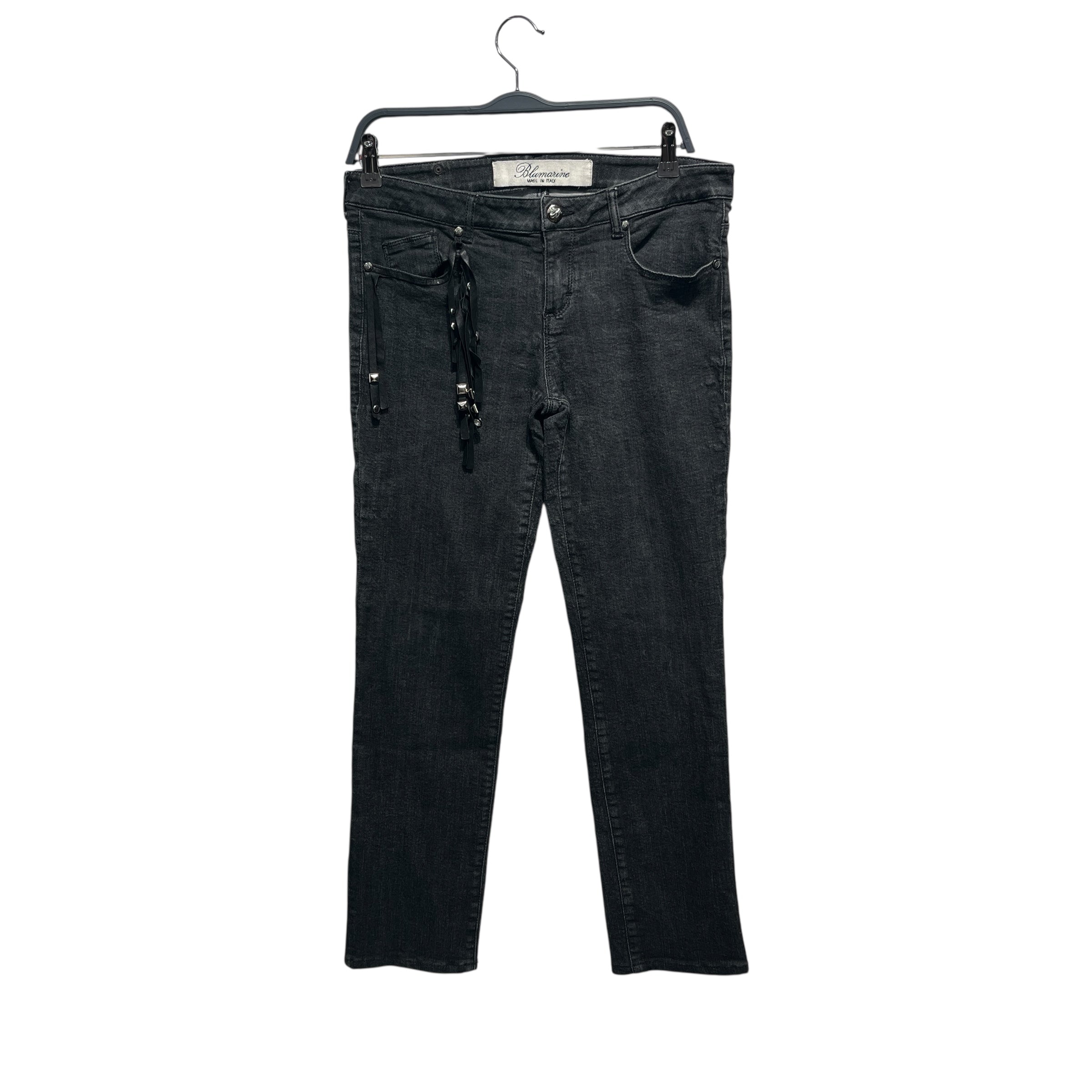 BLUMARINE/Straight Pants/40/Denim/GRY/TASSEL WT STUDS view 1