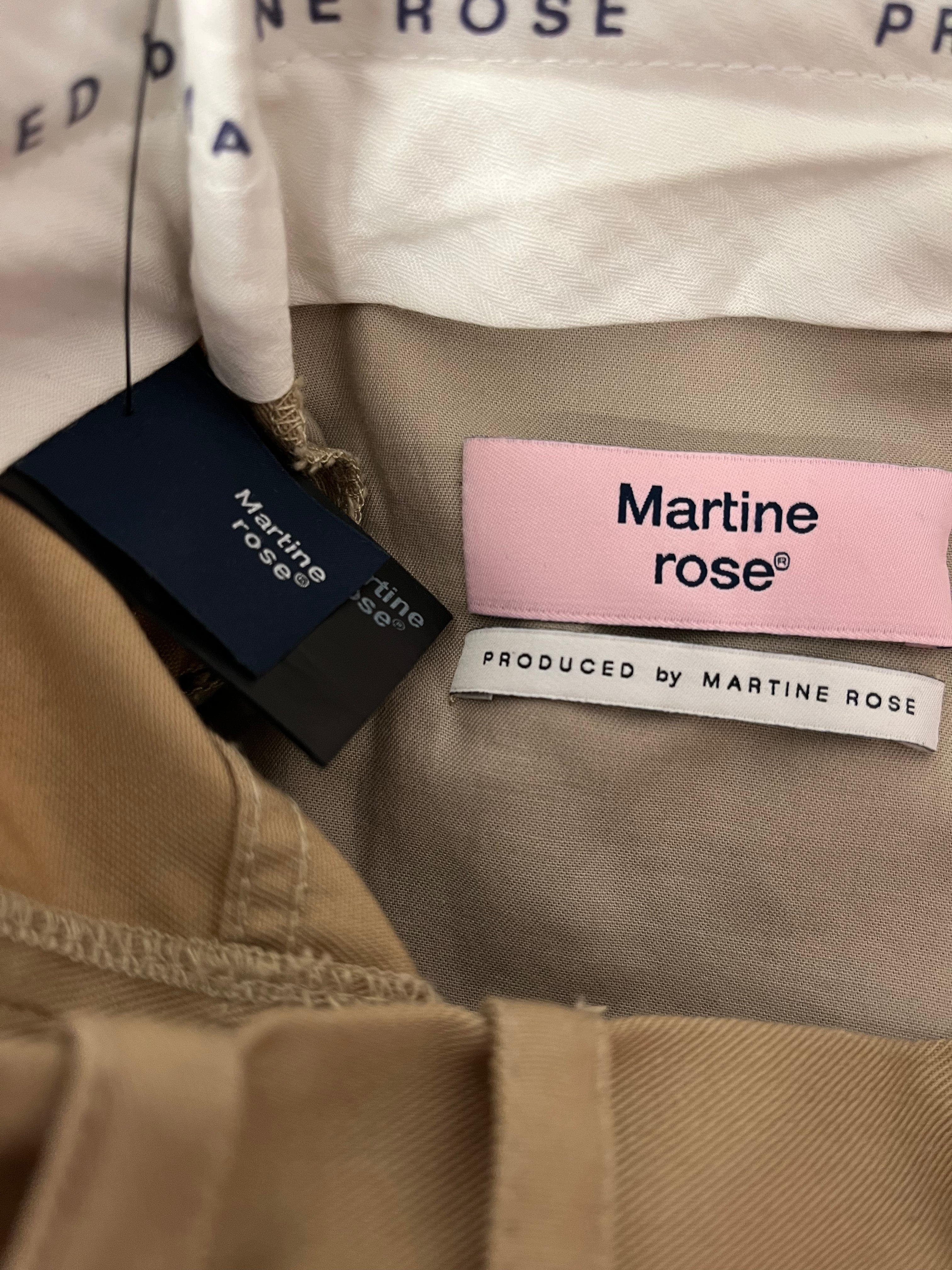 MARTINE ROSE/Straight Pants/Cotton/BEG/high wasted view 4