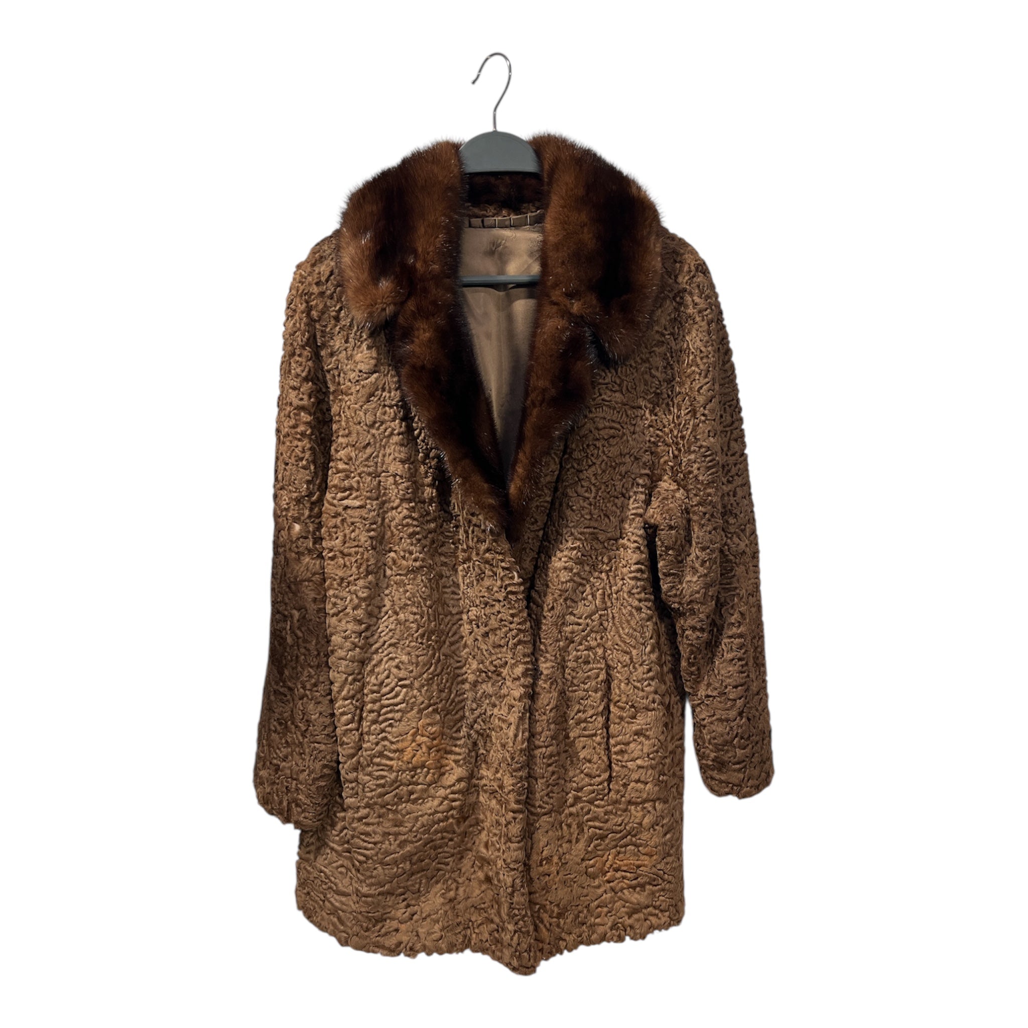 BEN PRICE/Coat/Fur/BRW/LAMBCOAT W MINK COLLAR view 1