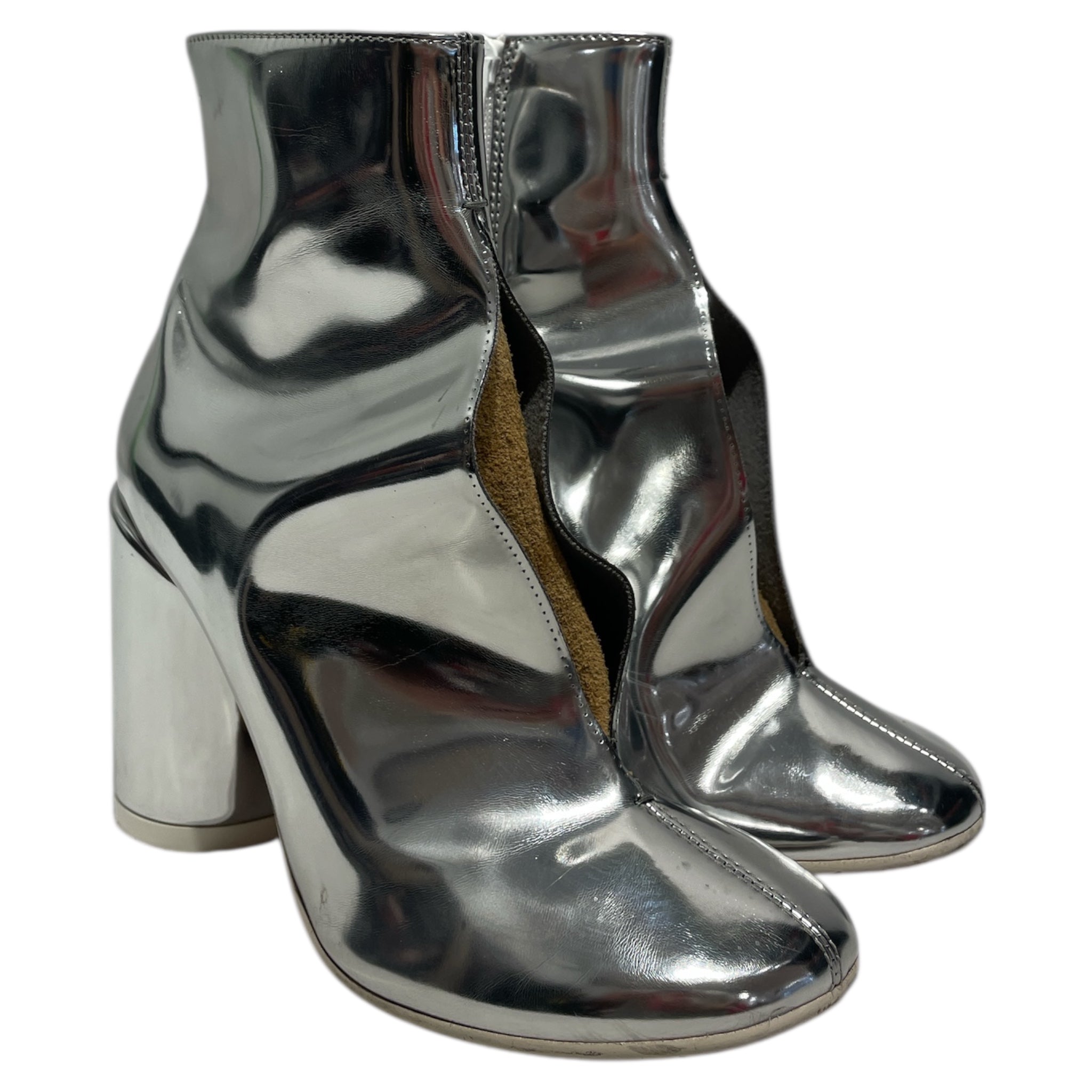 MM6/Heels/EU 36/SLV/MM6 Metallic Split Boot Heel view 1