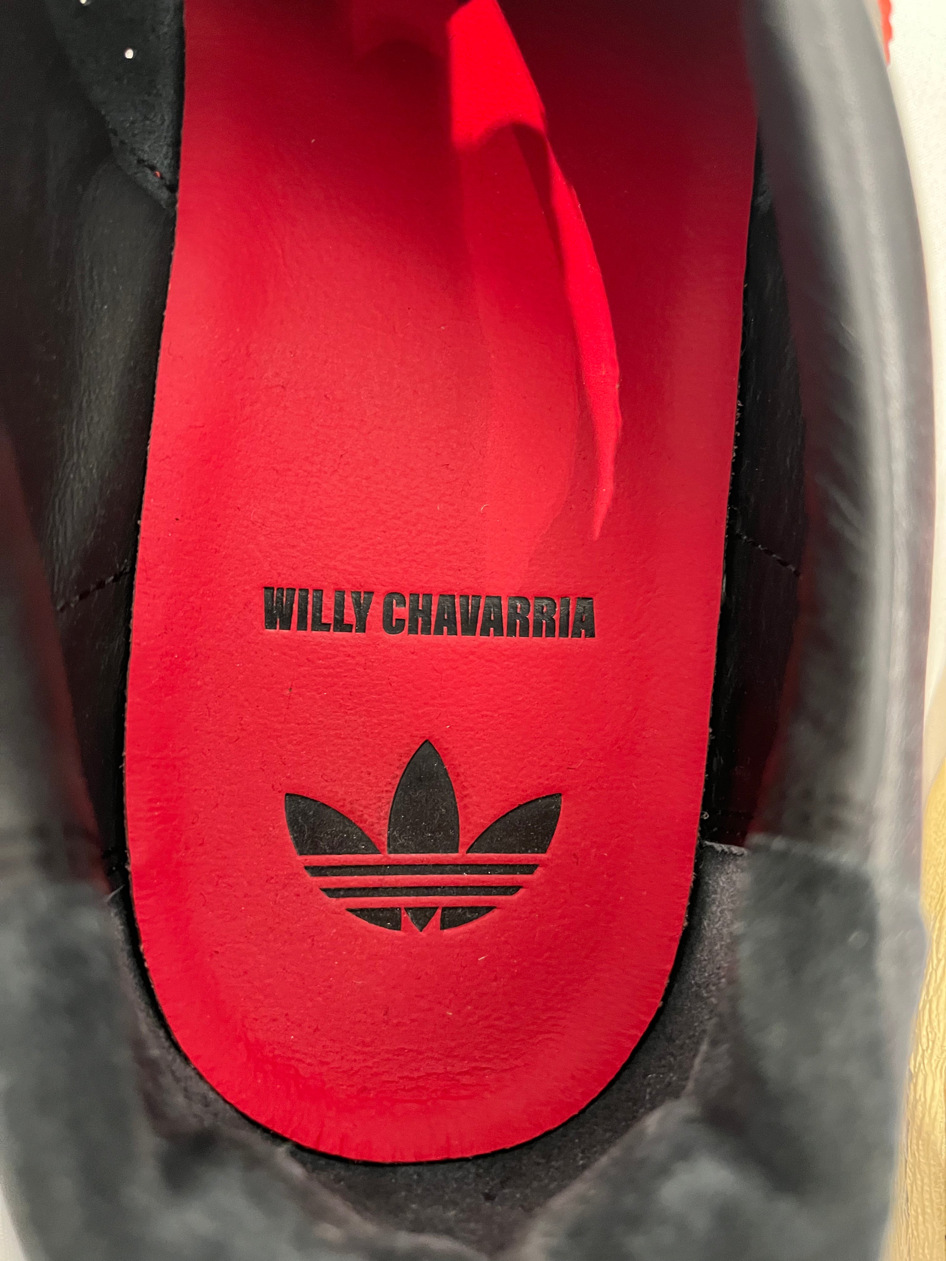 adidas/WILLY CHAVARRIA/Low-Sneakers/US 10/Leather/BLK/RED STRIPE view 5