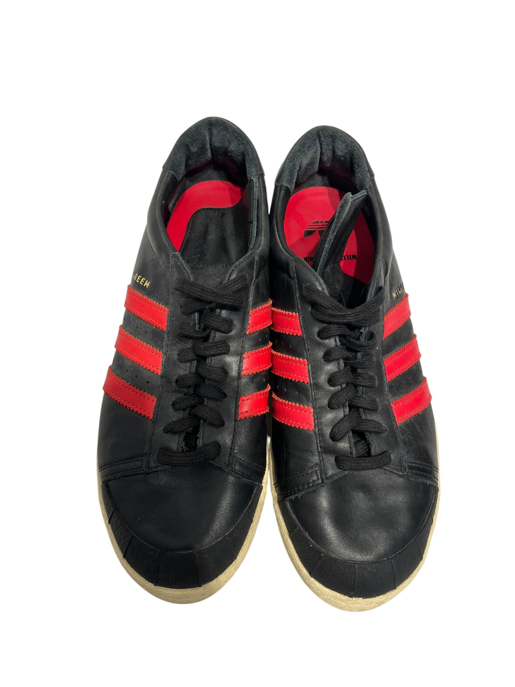 adidas/WILLY CHAVARRIA/Low-Sneakers/US 10/Leather/BLK/RED STRIPE view 4
