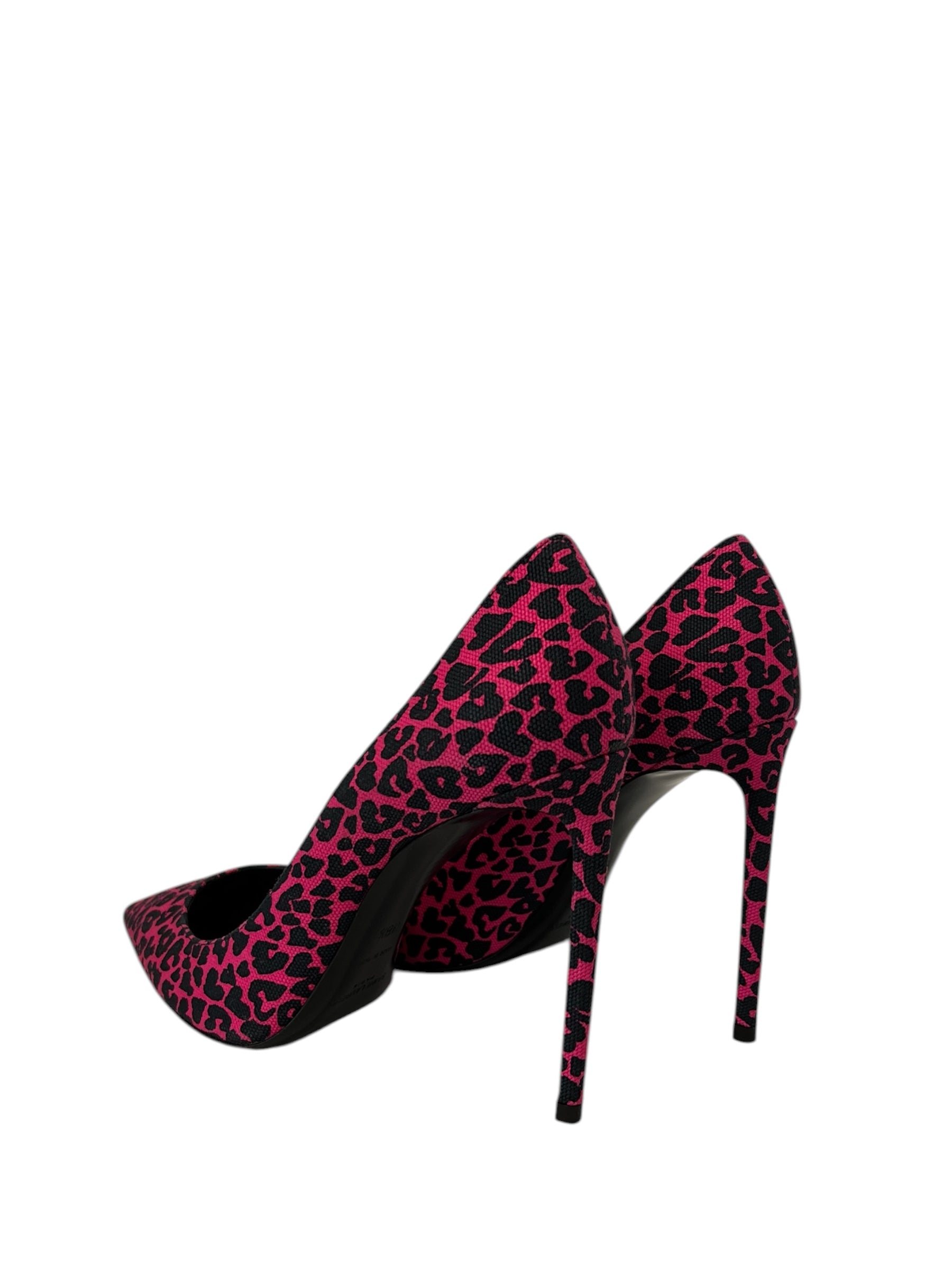 SAINT LAURENT/Heels/EU 38.5/Animal Pattern/Cotton/PNK/V-Tip/CLOTH ZOE LEOPARD PUMPS view 2