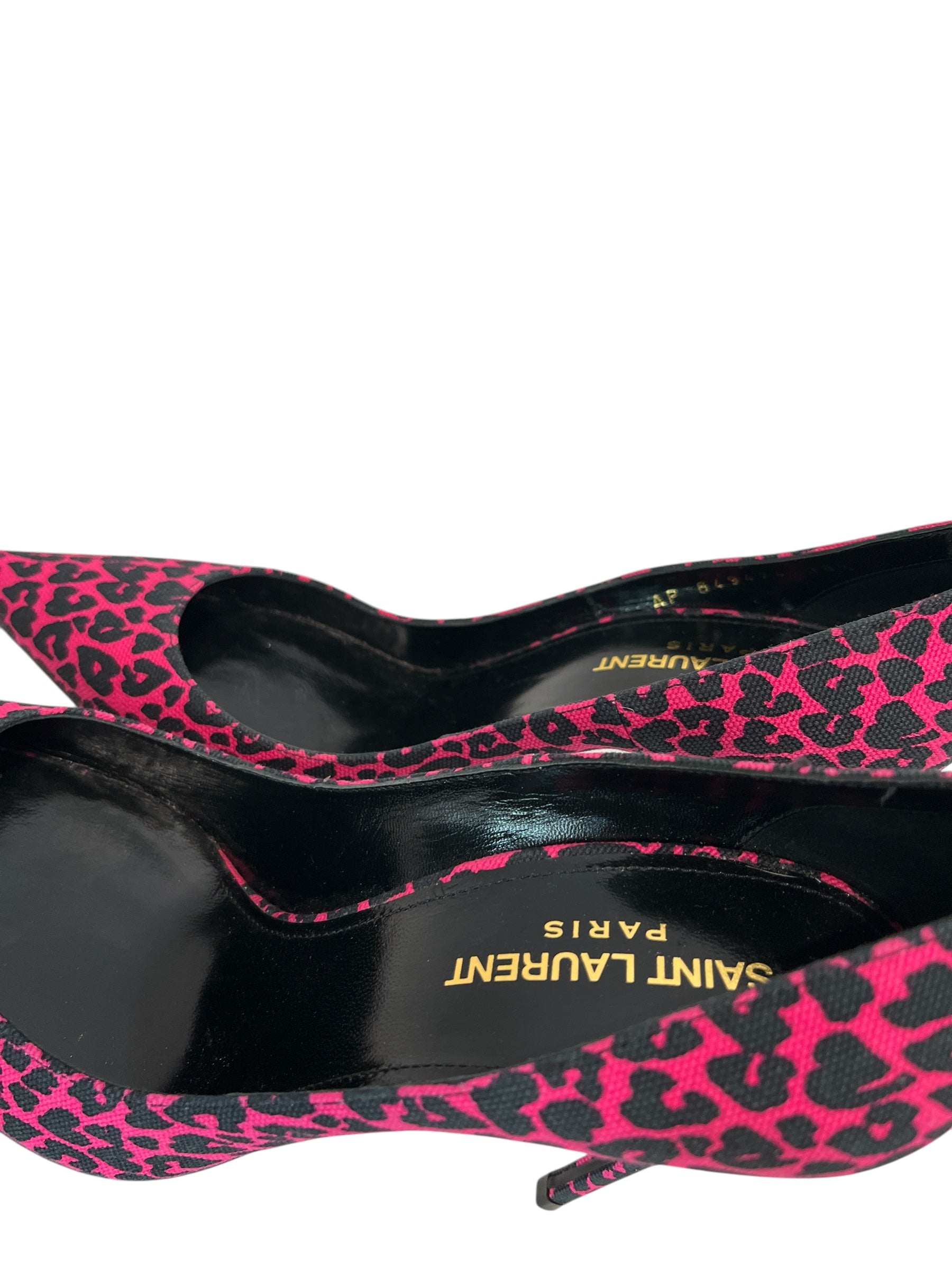 SAINT LAURENT/Heels/EU 38.5/Animal Pattern/Cotton/PNK/V-Tip/CLOTH ZOE LEOPARD PUMPS view 3