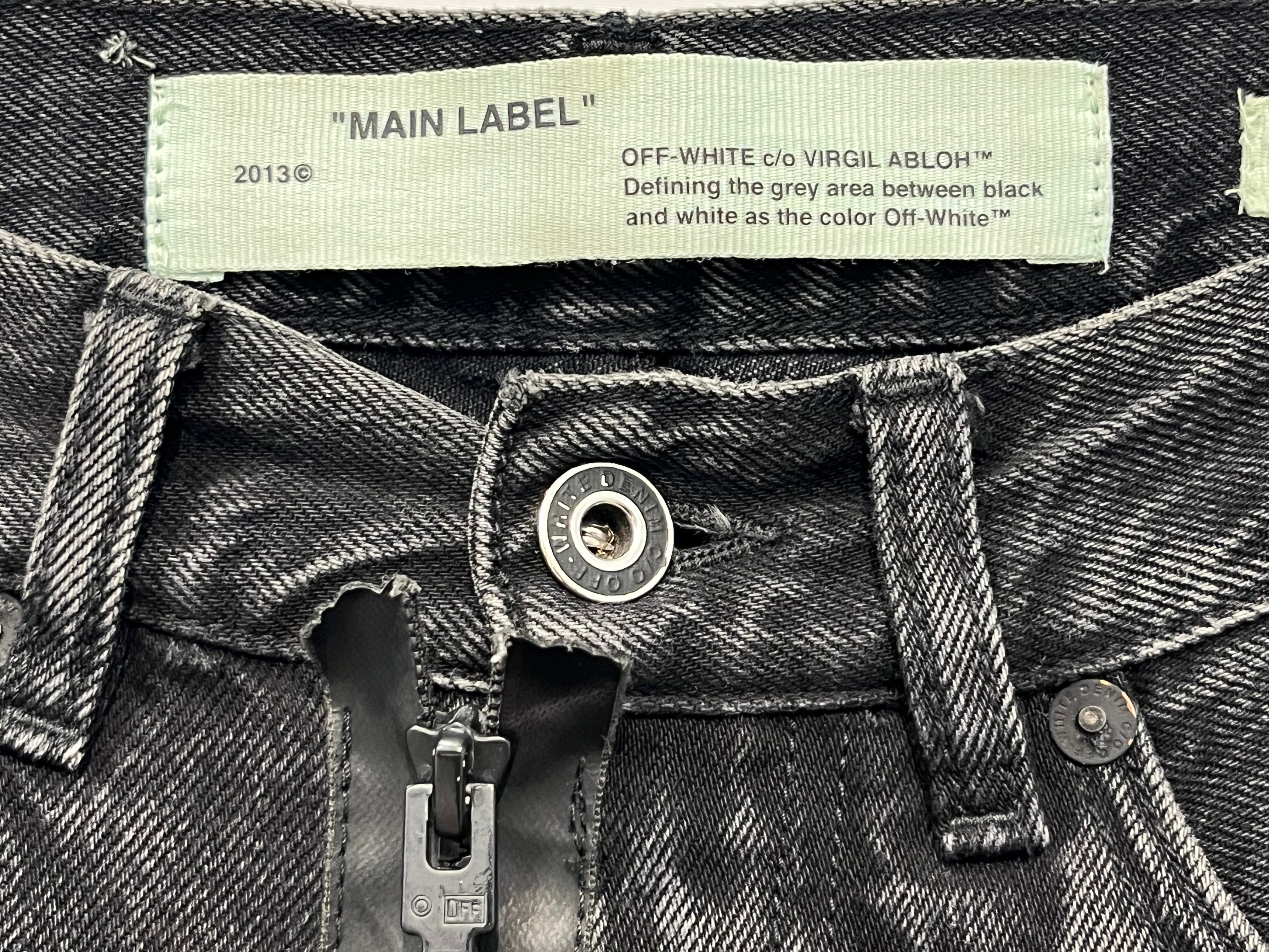 OFF-WHITE/Straight Pants/26/Cotton/BLK/Button Fly/OWYA001R18774021 "r" denim view 3