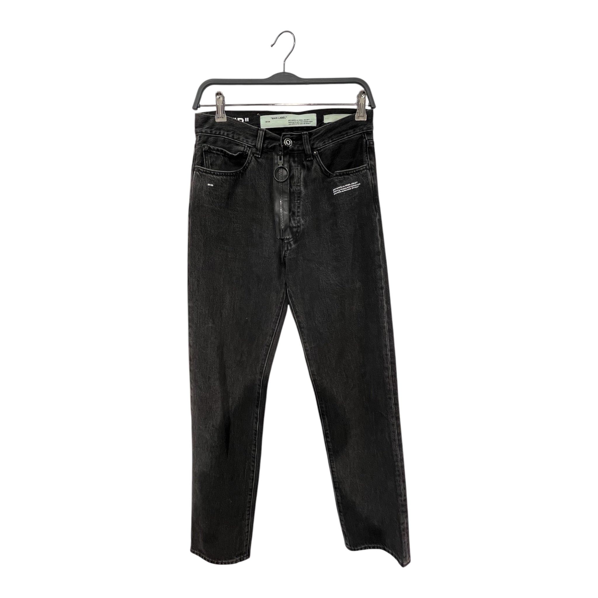 OFF-WHITE/Straight Pants/26/Cotton/BLK/Button Fly/OWYA001R18774021 "r" denim view 1