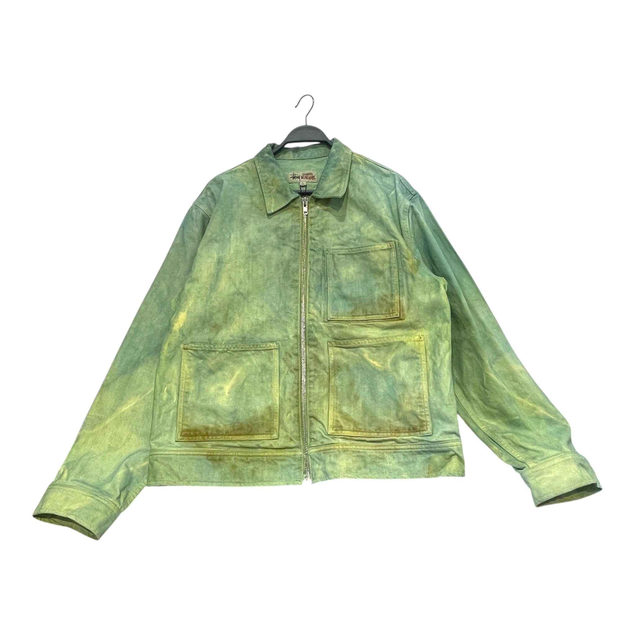 STUSSY/Denim Jkt/L/Cotton/GRN/Hand Dyed Wonderland Workwear view 1