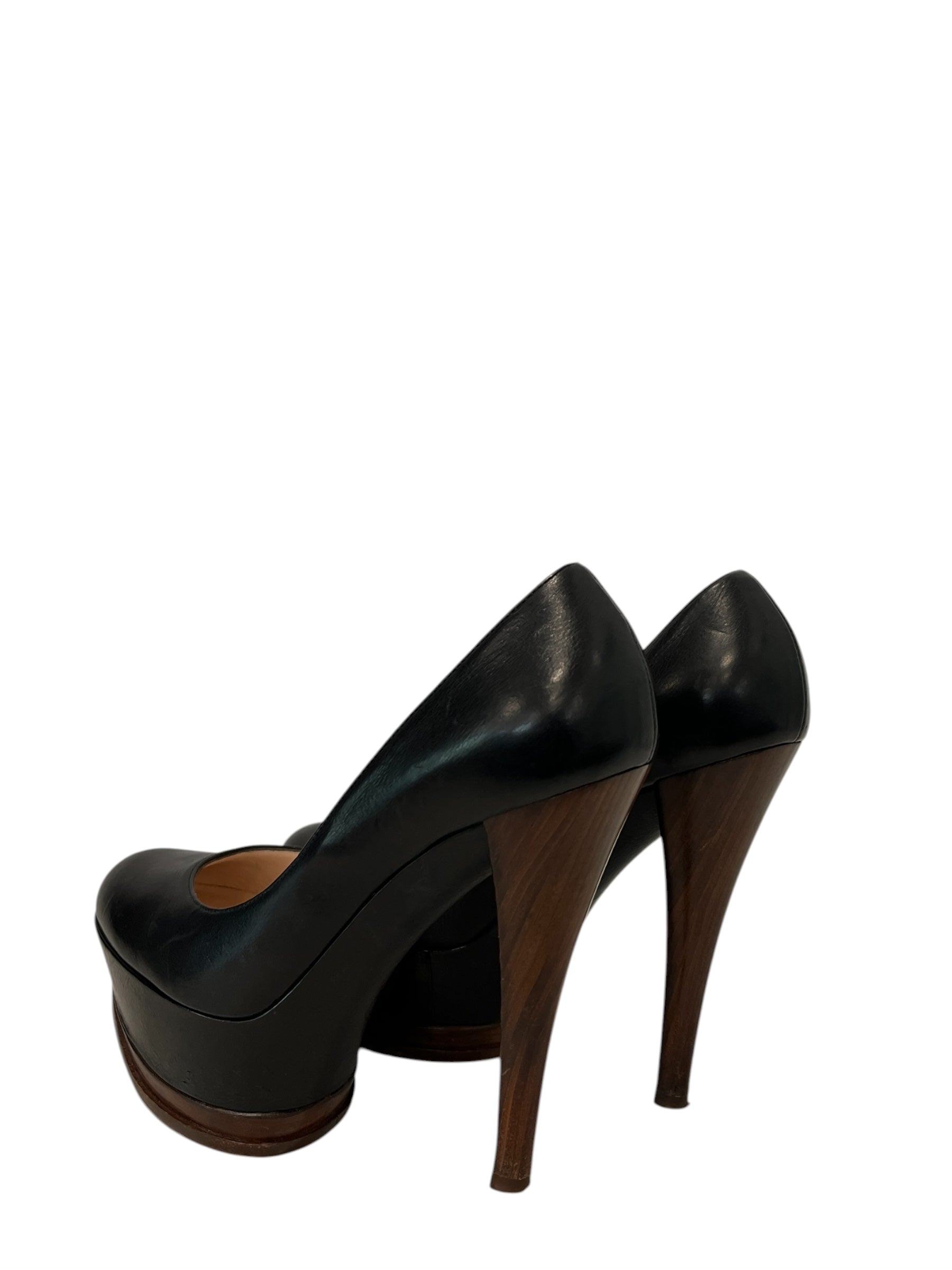 CASADEI/Heels/EU 38.5/BLK/WOODENSOLESANDHEEL view 2