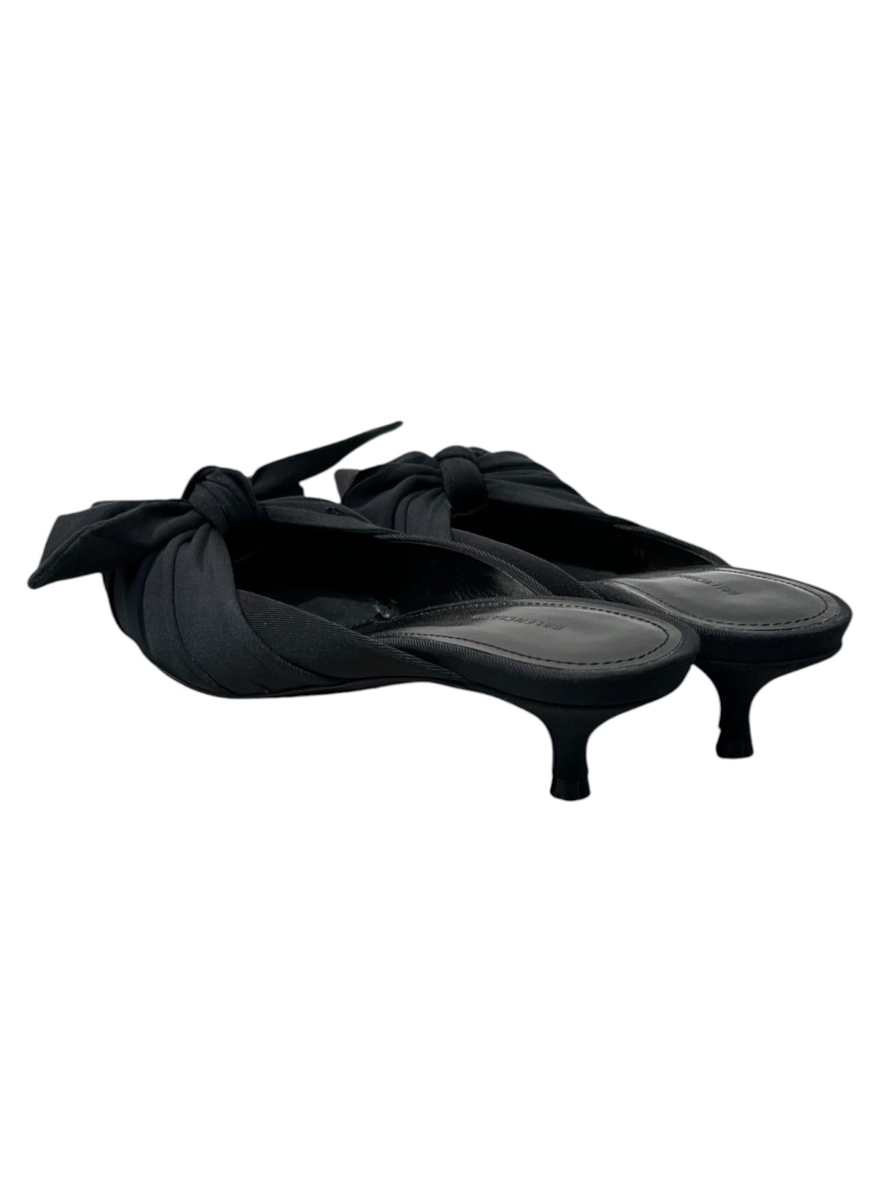 BALENCIAGA/Heels/EU 38/Leather/BLK/pointed with bowtie view 2