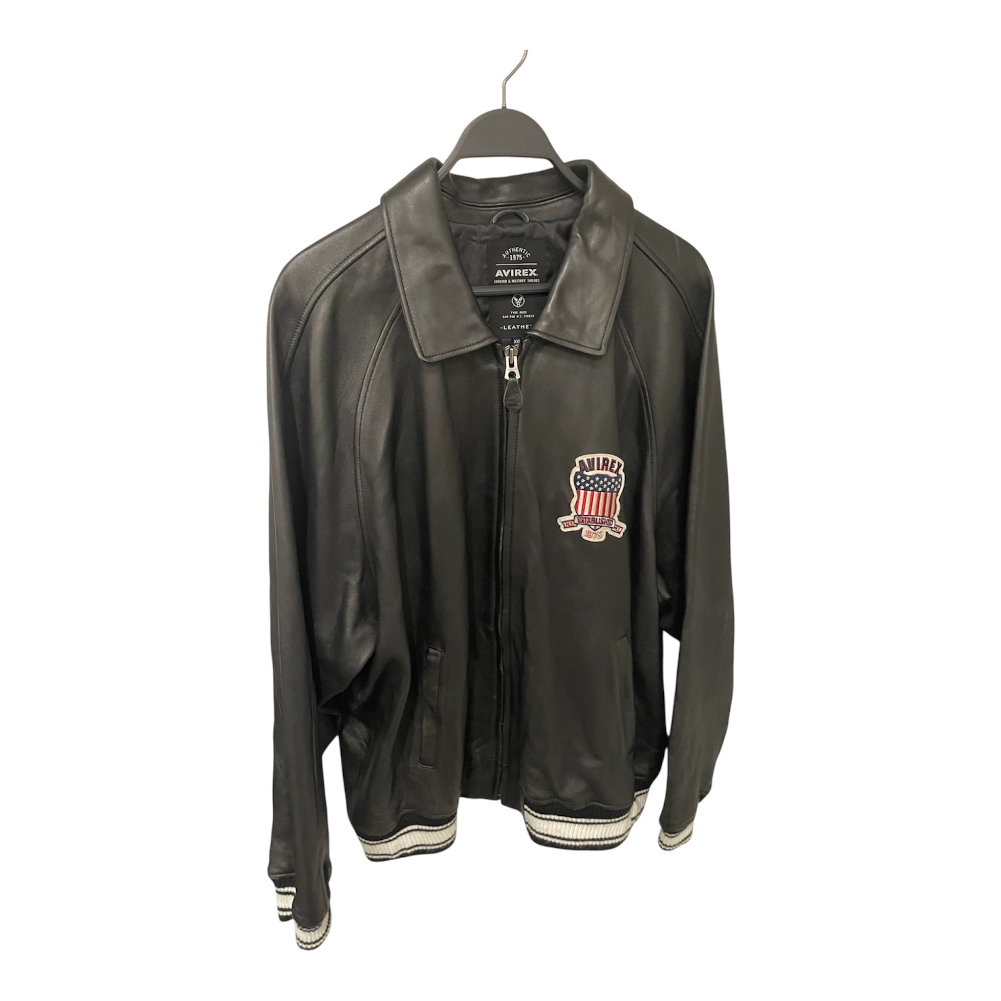AVIREX/Leather Jkt/XXL/Leather/BLK/AVIREX NY ESTABLISHED CREST view 1