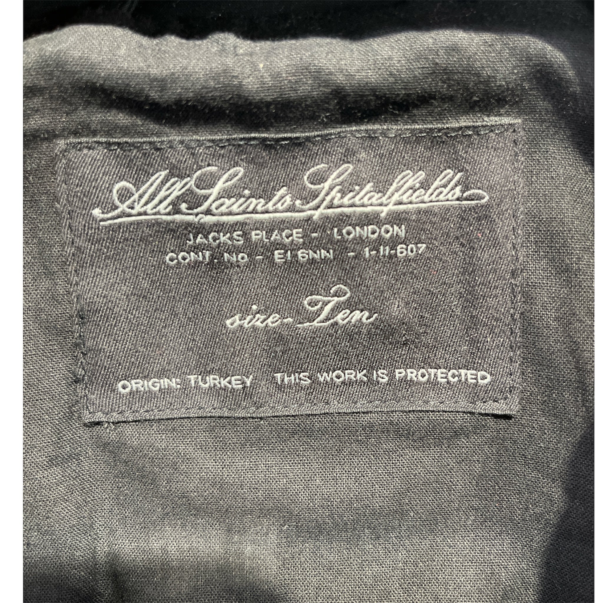 ALLSAINTS SPITALFIELDS/Coat/10/Cotton/BLK/BUTTONS view 3
