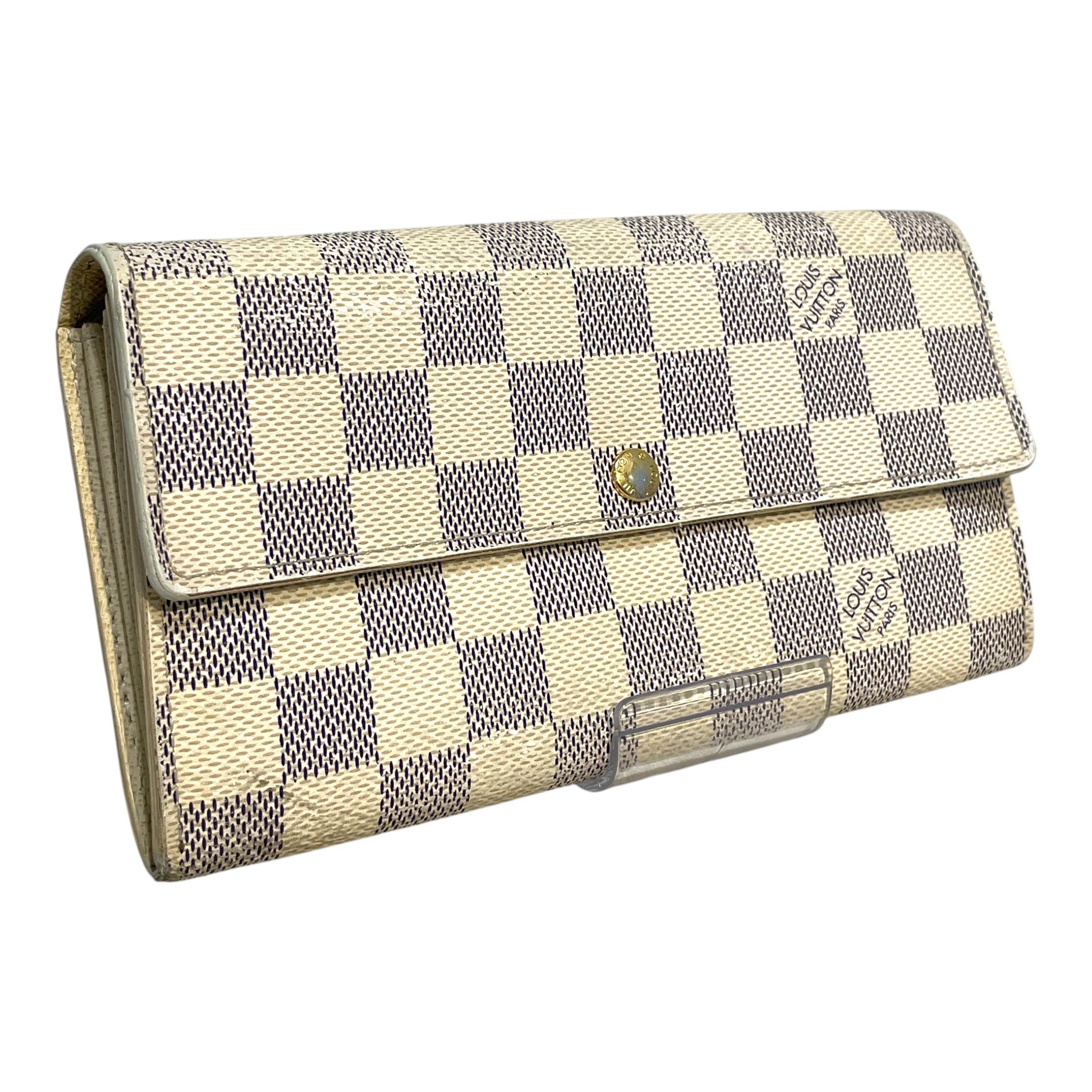 LOUIS VUITTON/Long Wallet/Monogram/Leather/WHT/L's/Damier Azur Sarah Wallet view 1