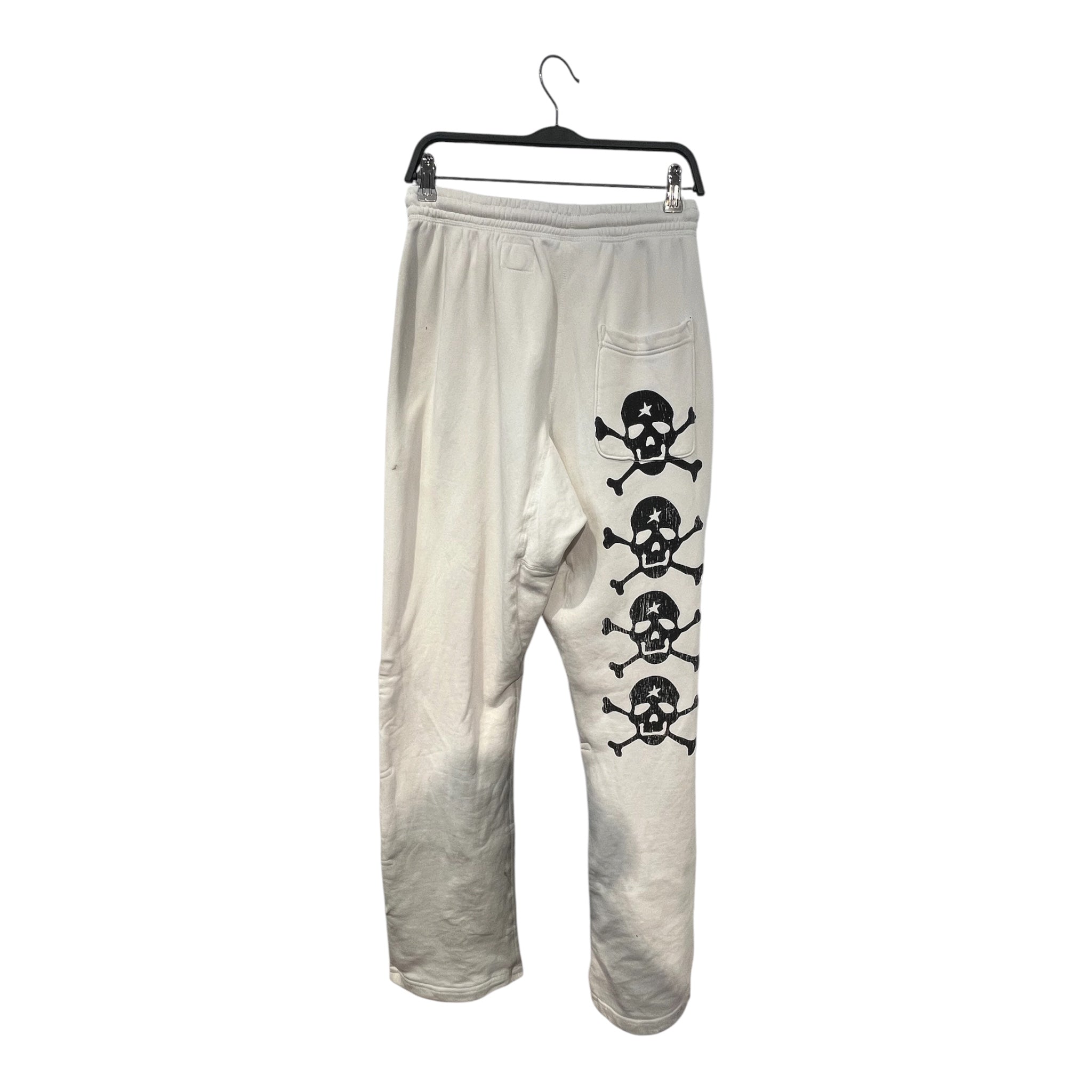 HELLSTAR/Bootcut Pants/M/Cotton/CRM/Flared Sweapants w/ 4 Skulls view 2