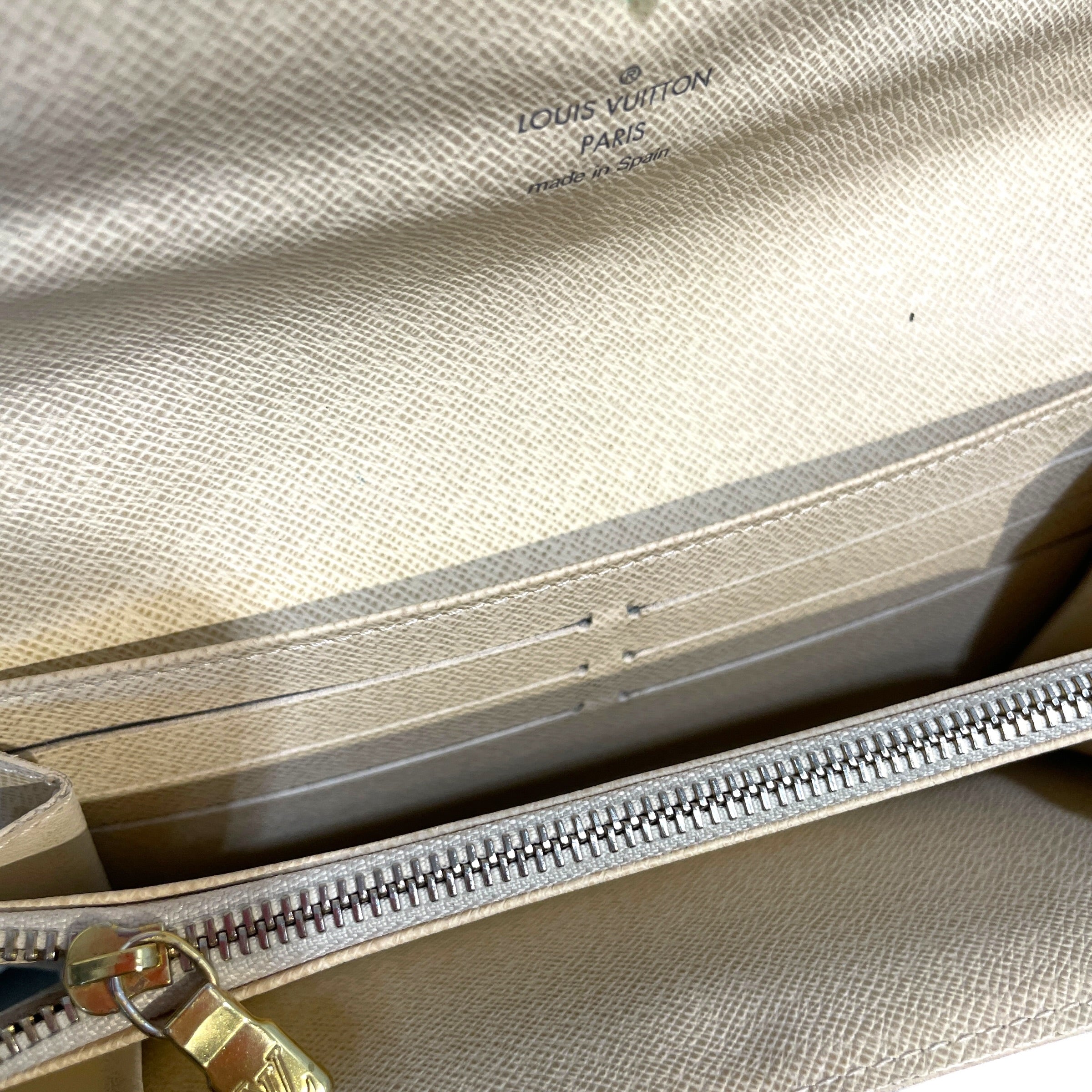 LOUIS VUITTON/Long Wallet/Monogram/Leather/WHT/L's/Damier Azur Sarah Wallet view 3