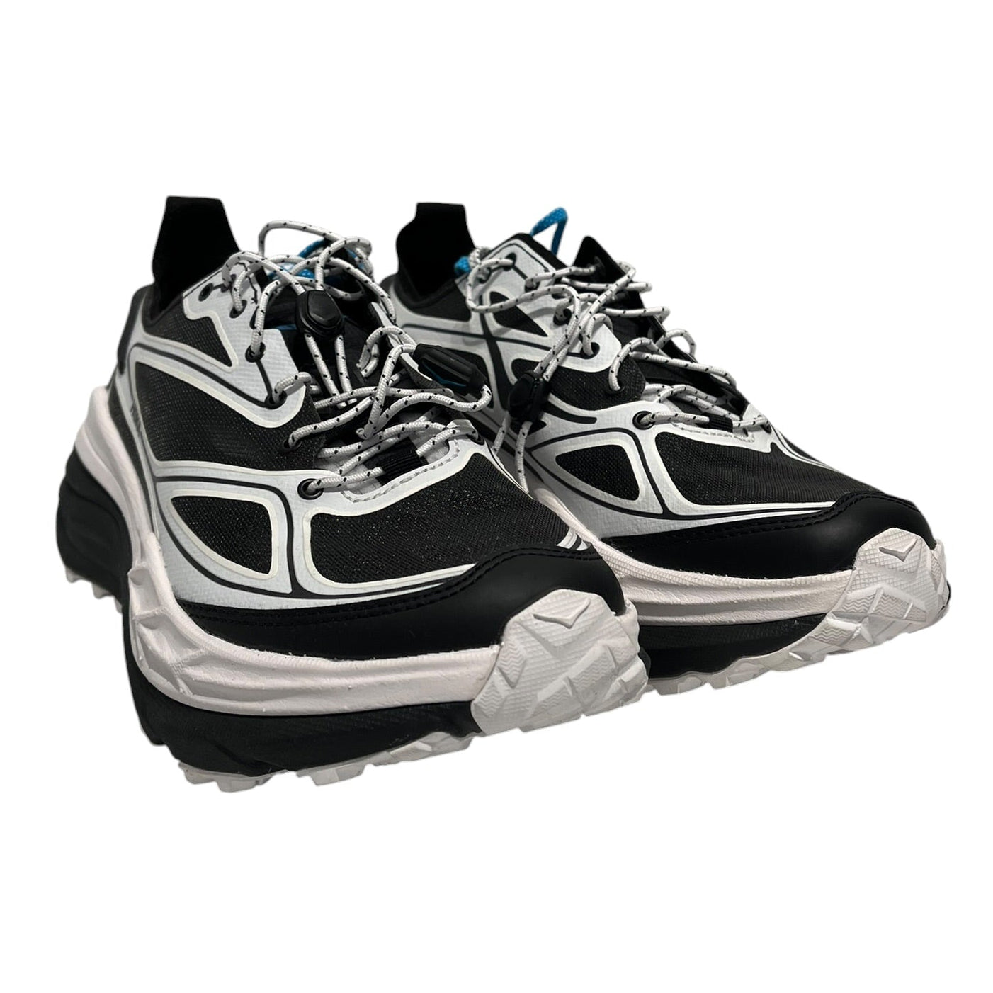 HOKA(HOKA ONE ONE)/Low-Sneakers/US 8/Cotton/BLK/BLK & WHT SNEAKERS view 1