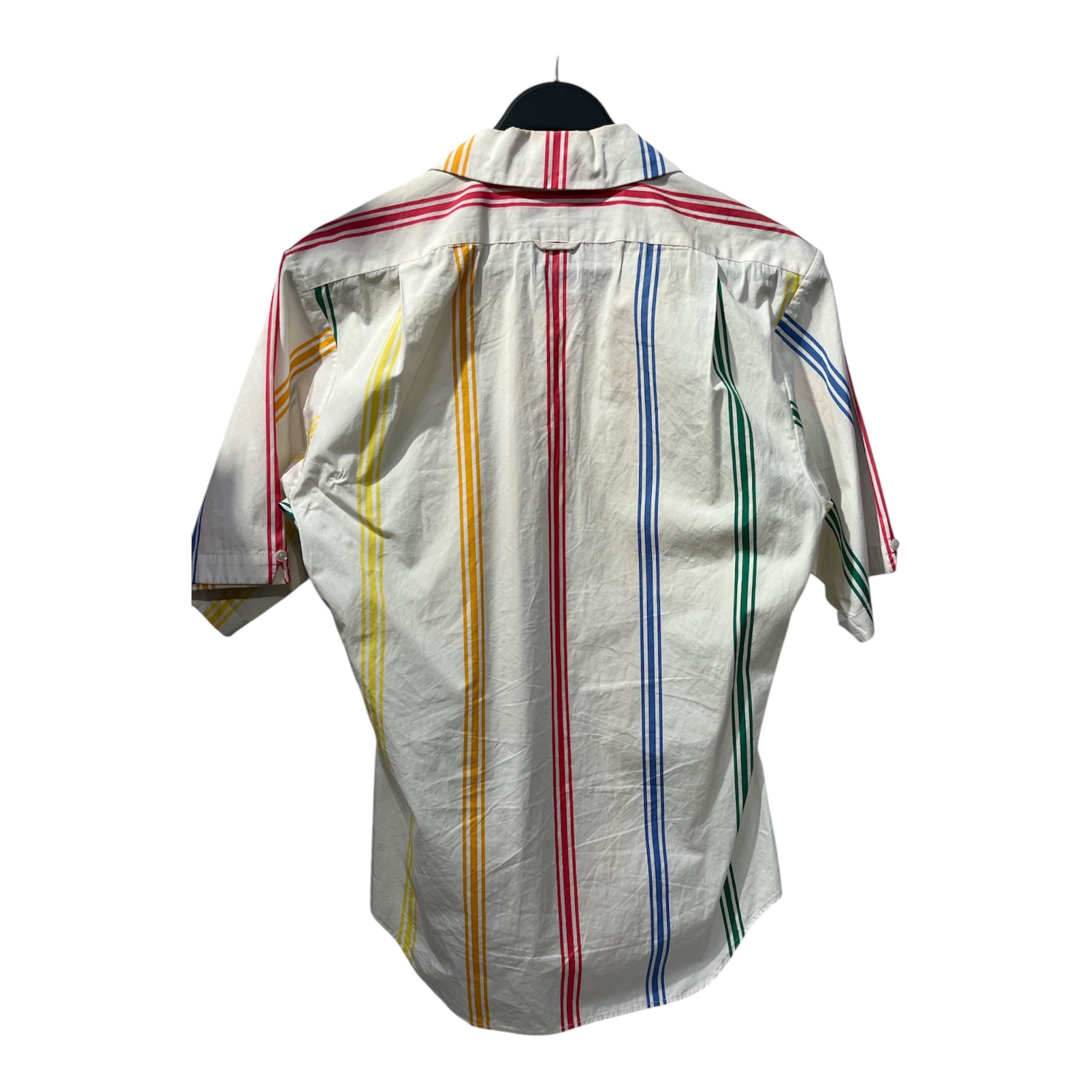THOM BROWNE. NEW YORK/SS Shirt/40/Cotton/WHT/colorful stripe button up view 2