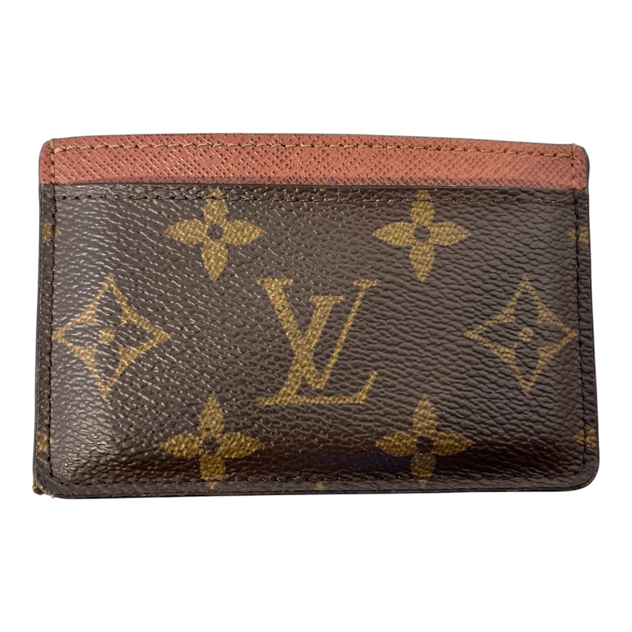 LOUIS VUITTON/Wallet/Monogram/Leather/BRW/L's/monogram card holder view 2